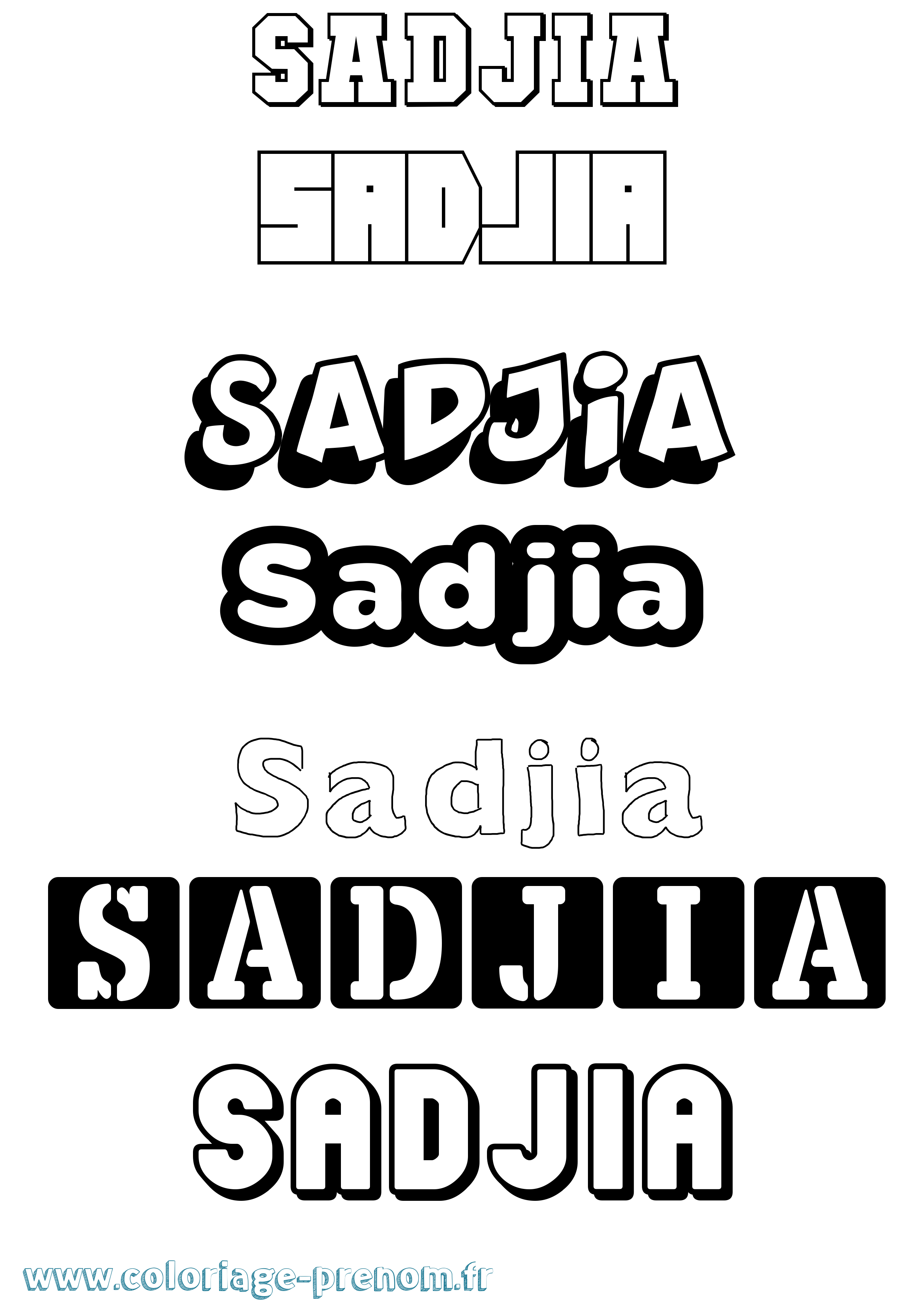Coloriage Sadjia Simple Coloriage prénom Sadjia Simple