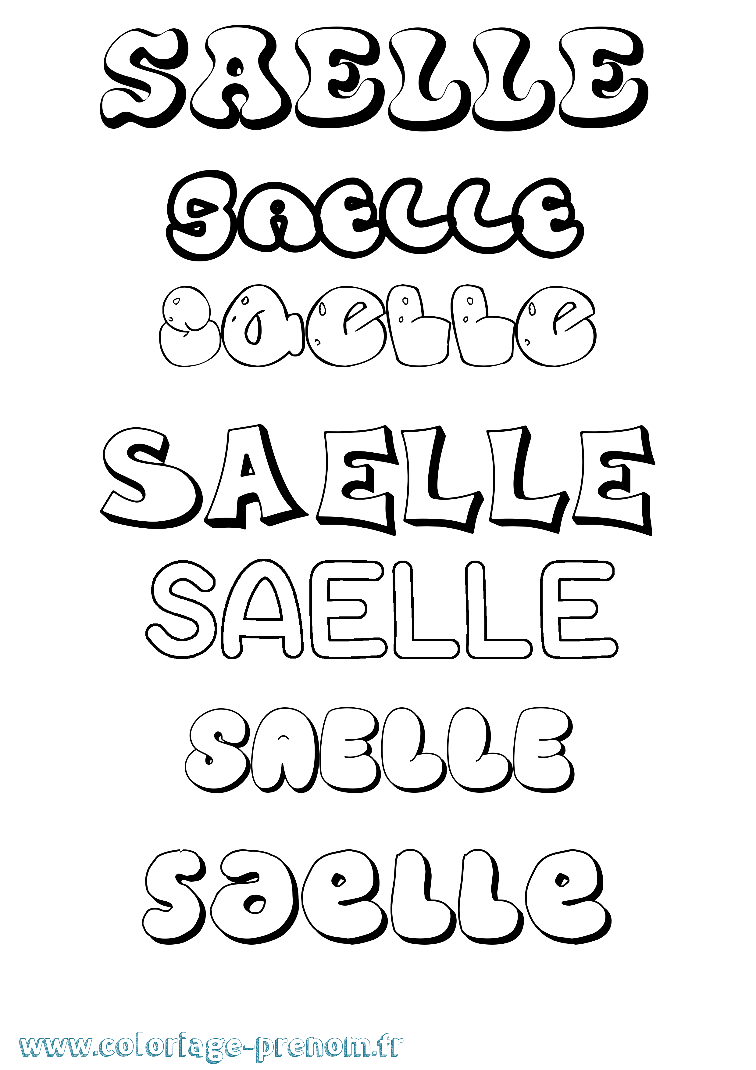 Coloriage Saelle Bubble Coloriage prénom Saelle Bubble