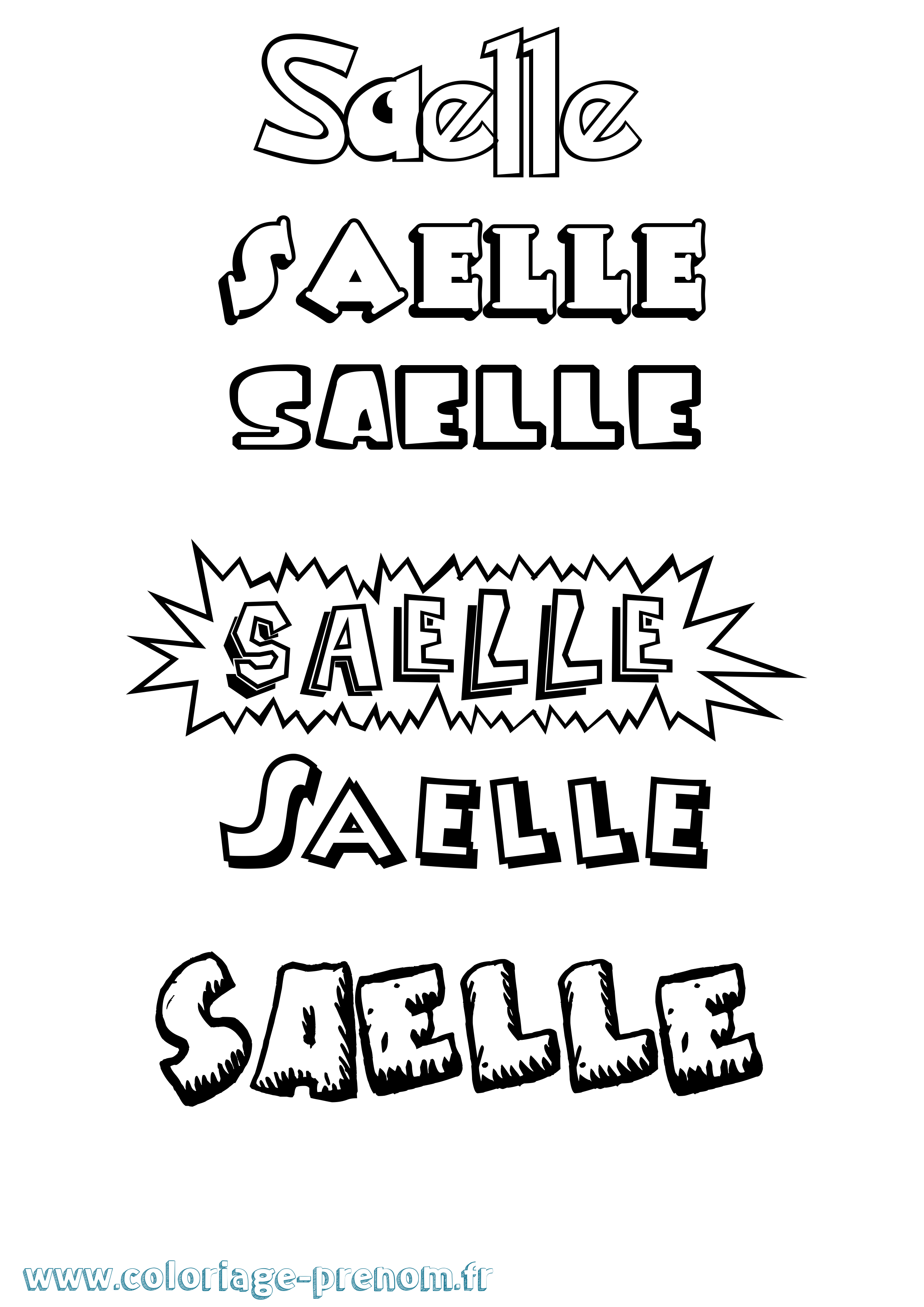 Coloriage Saelle Dessin Animé Coloriage prénom Saelle Dessin Animé