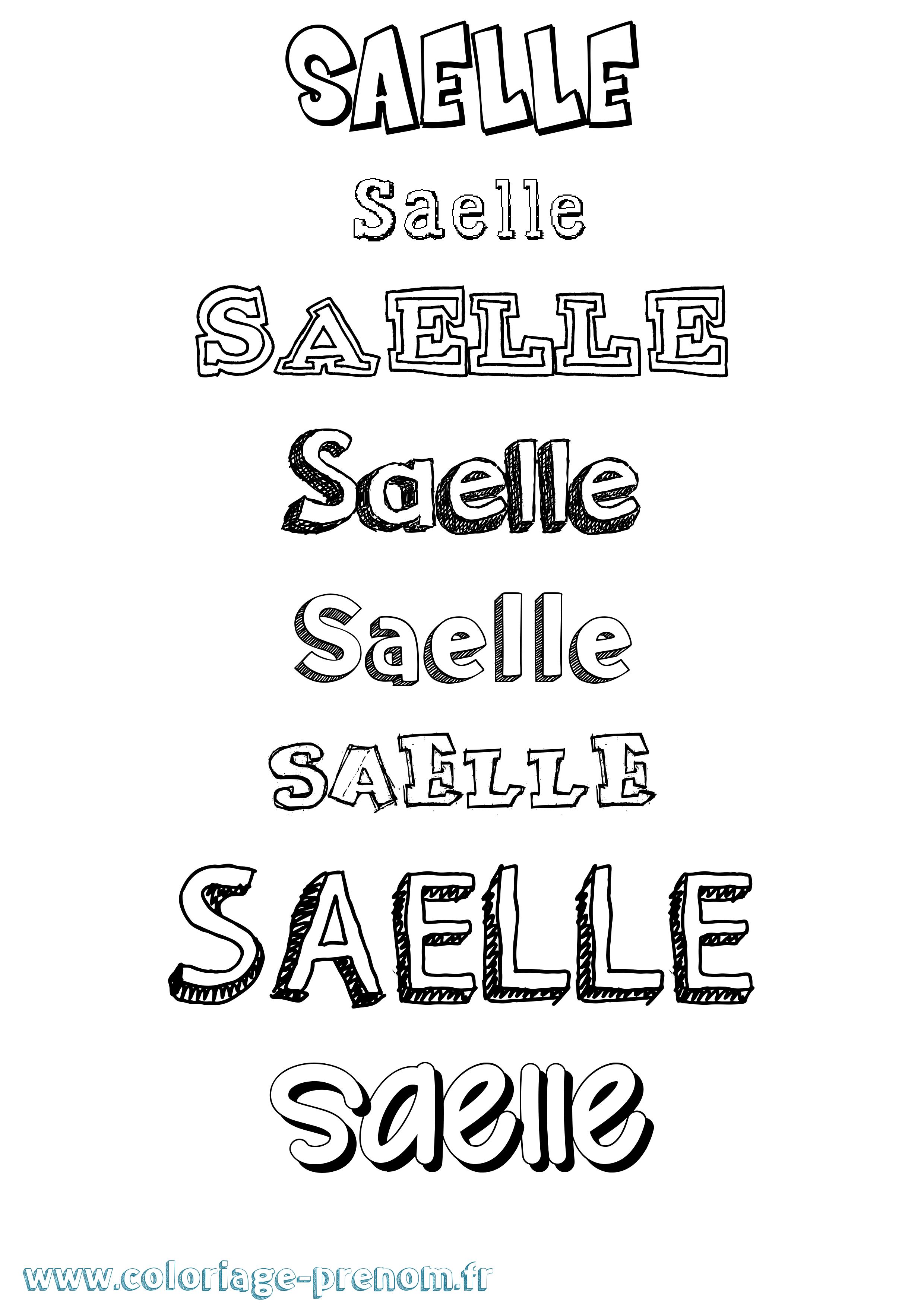 Coloriage Saelle Dessiné Coloriage prénom Saelle Dessiné