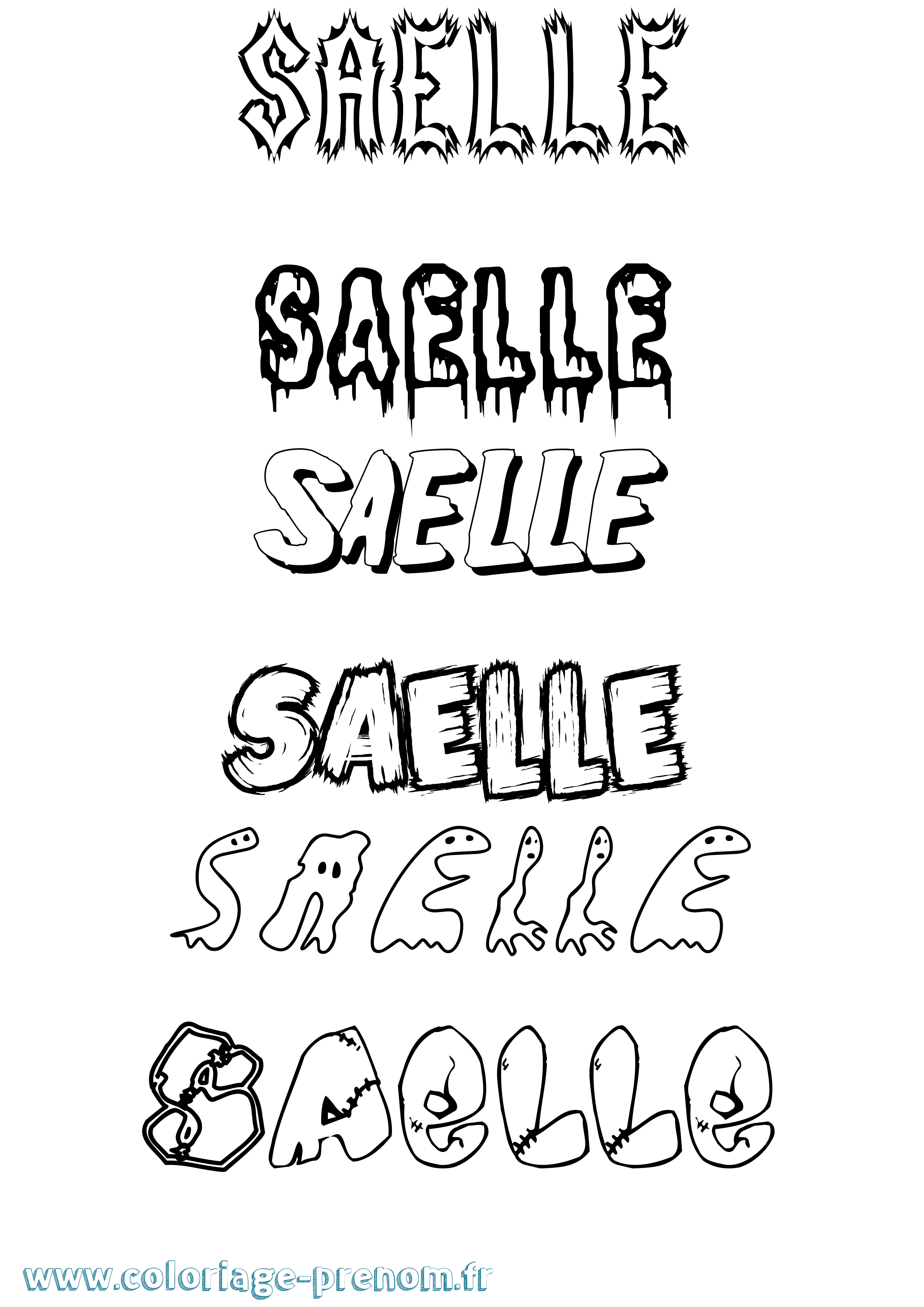 Coloriage Saelle Frisson Coloriage prénom Saelle Frisson