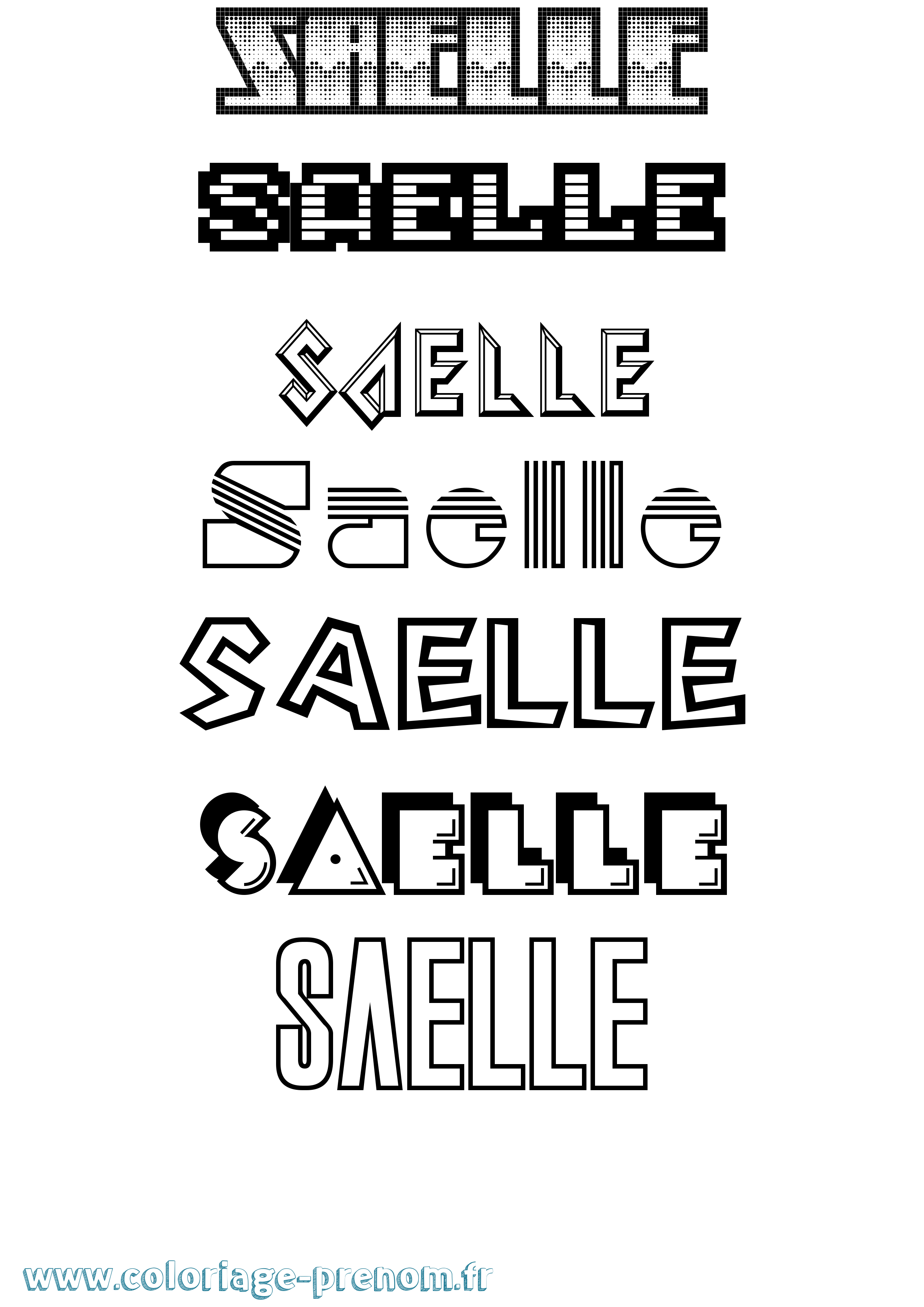 Coloriage Saelle Jeux Vidéos Coloriage prénom Saelle Jeux Vidéos