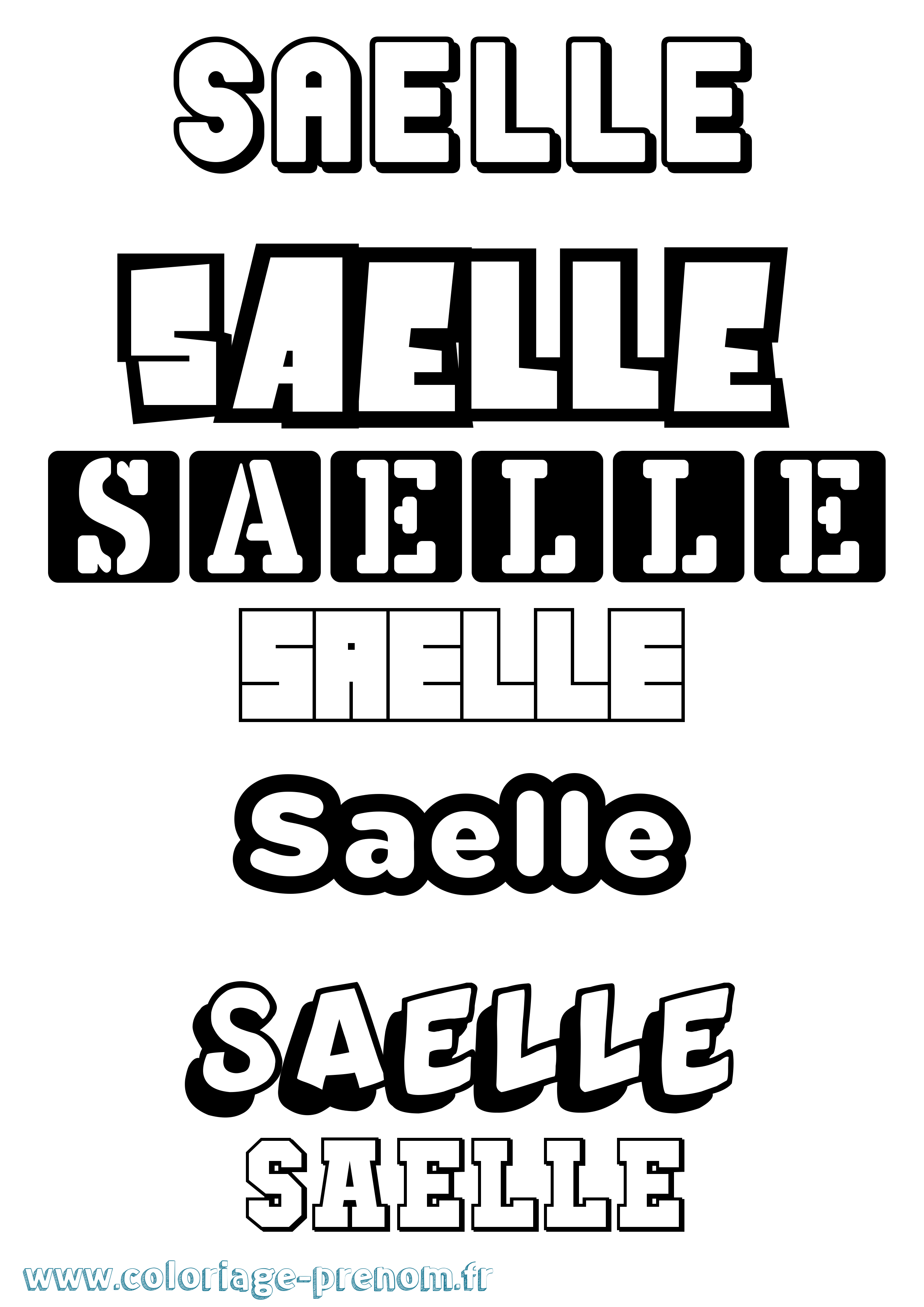 Coloriage Saelle Simple Coloriage prénom Saelle Simple