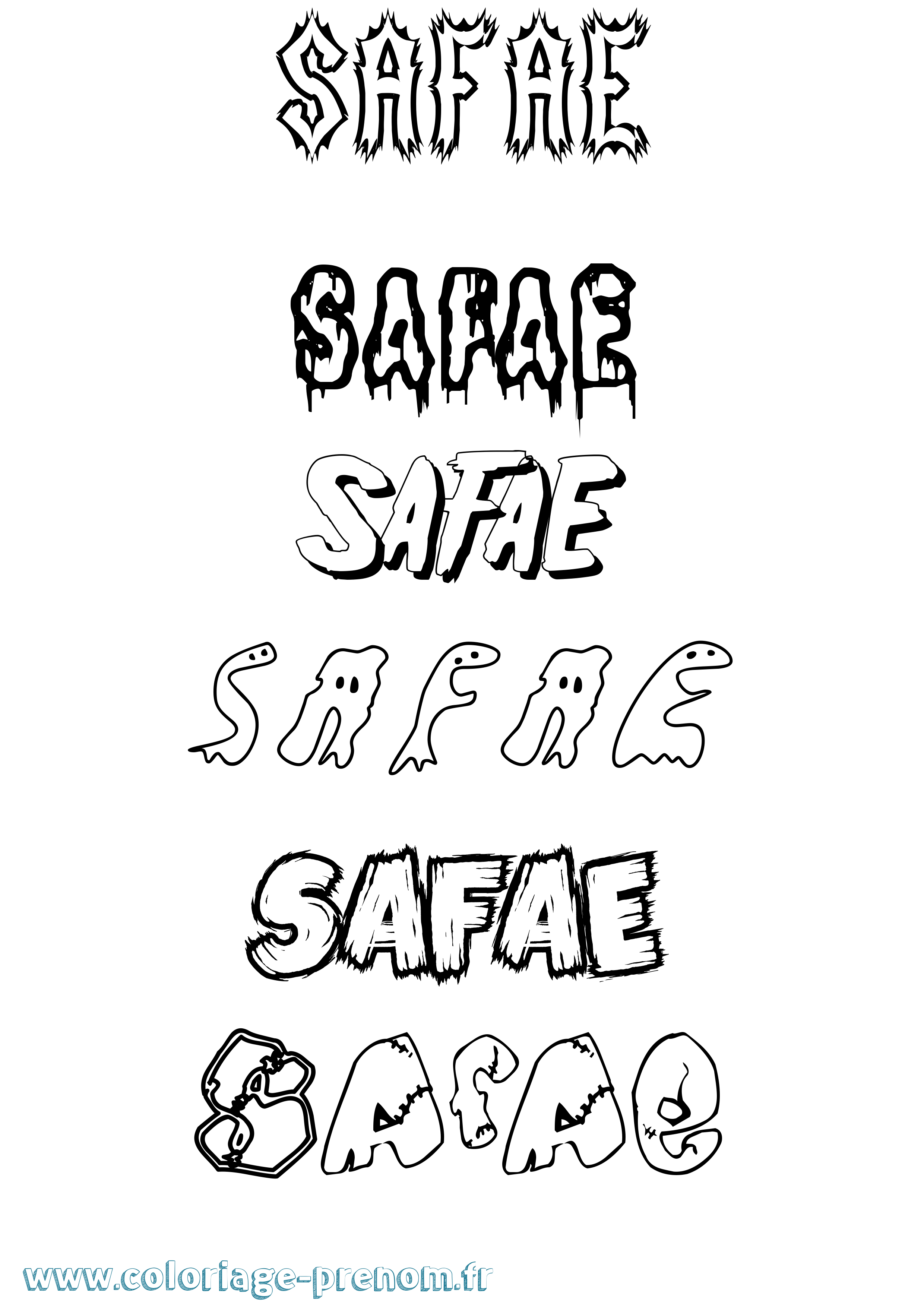Coloriage Safae Frisson Coloriage prénom Safae Frisson