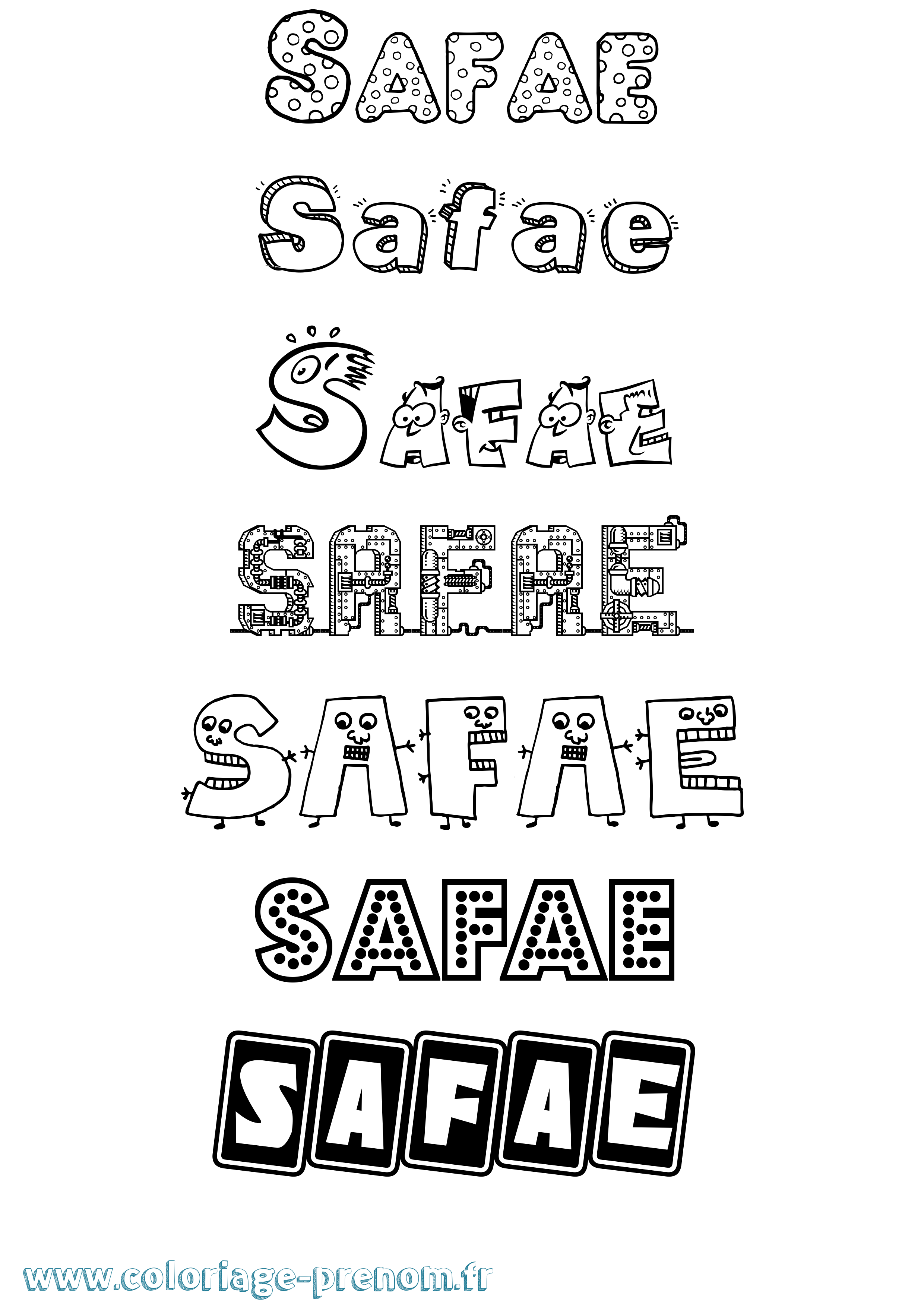 Coloriage Safae Fun Coloriage prénom Safae Fun