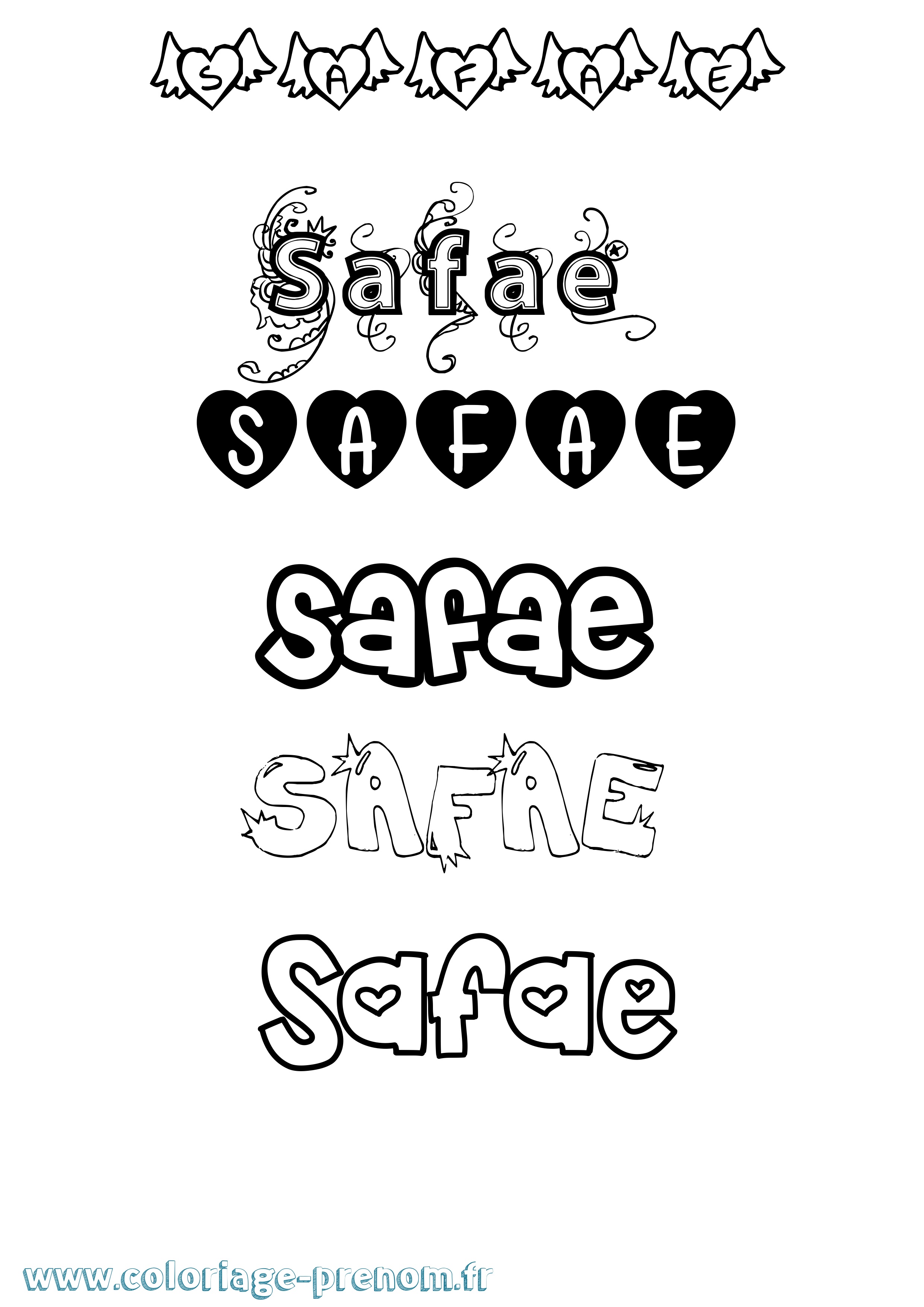 Coloriage Safae Girly Coloriage prénom Safae Girly