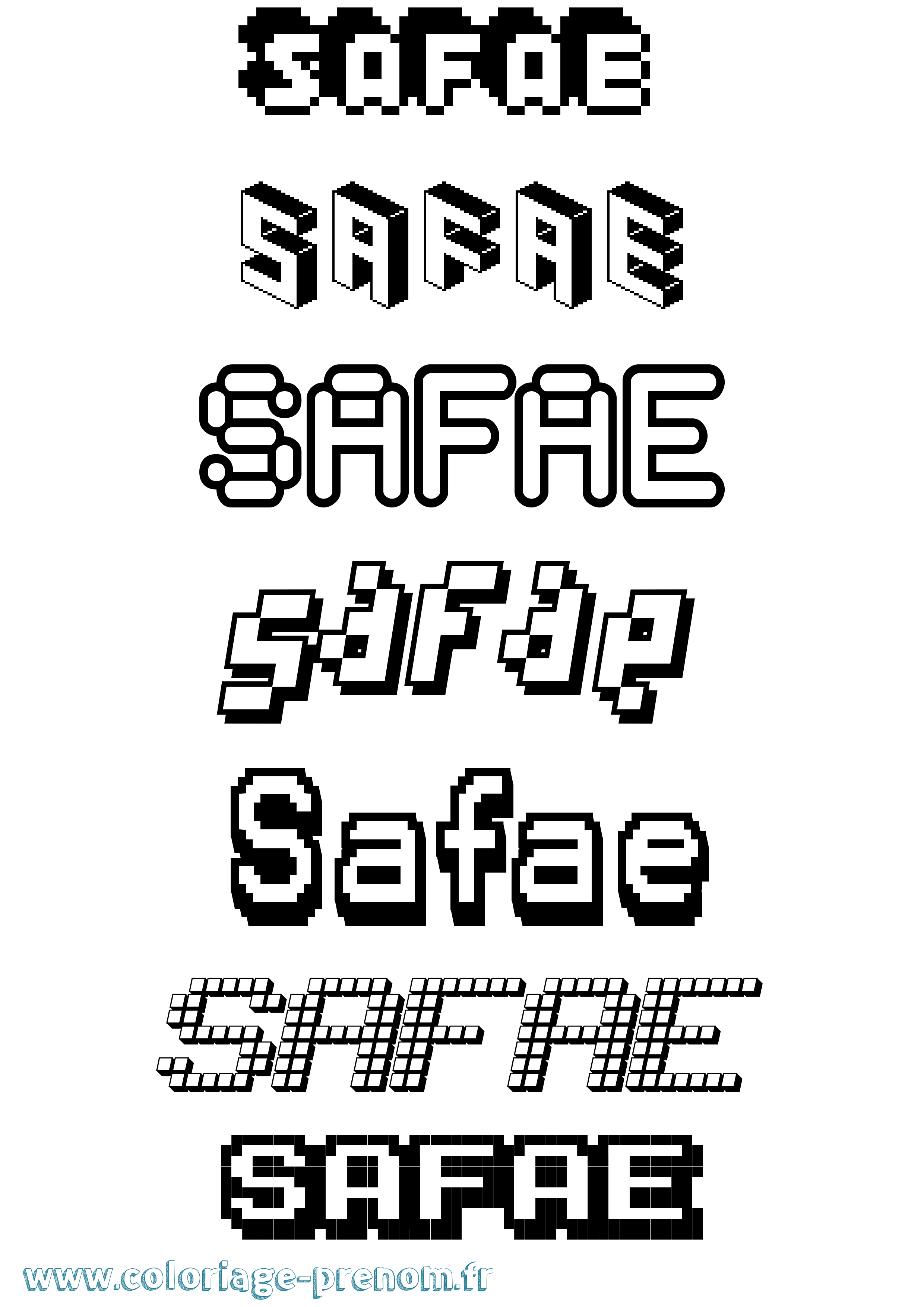 Coloriage Safae Pixel Coloriage prénom Safae Pixel