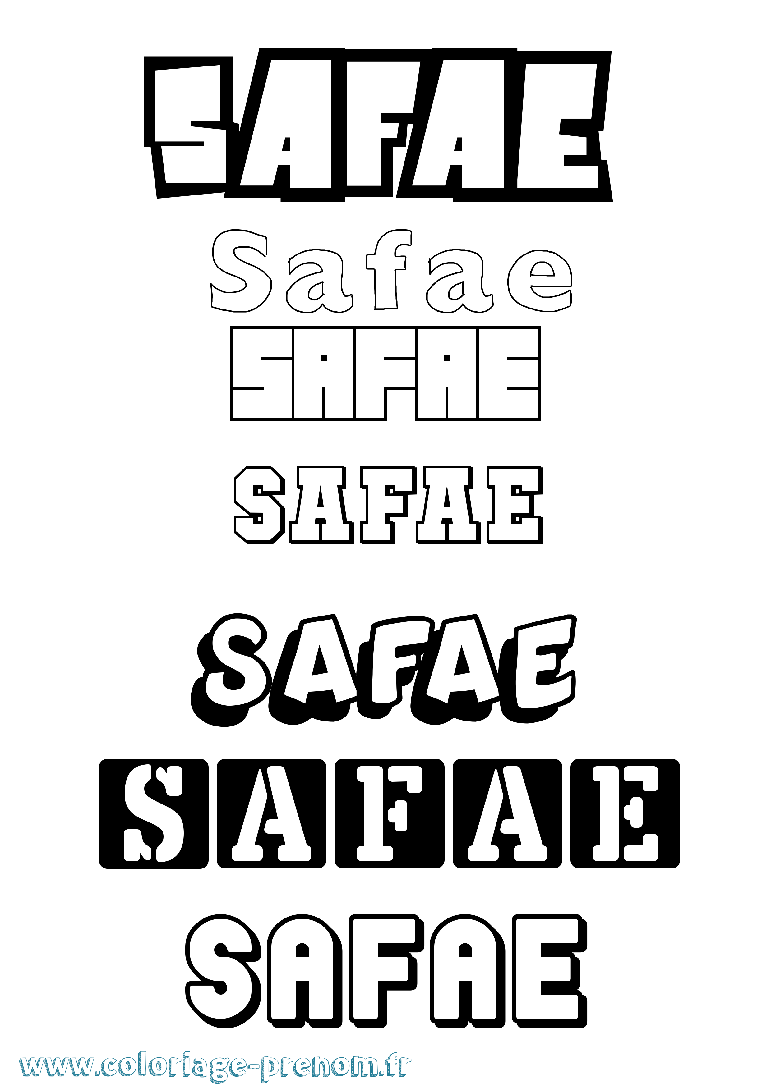 Coloriage Safae Simple Coloriage prénom Safae Simple