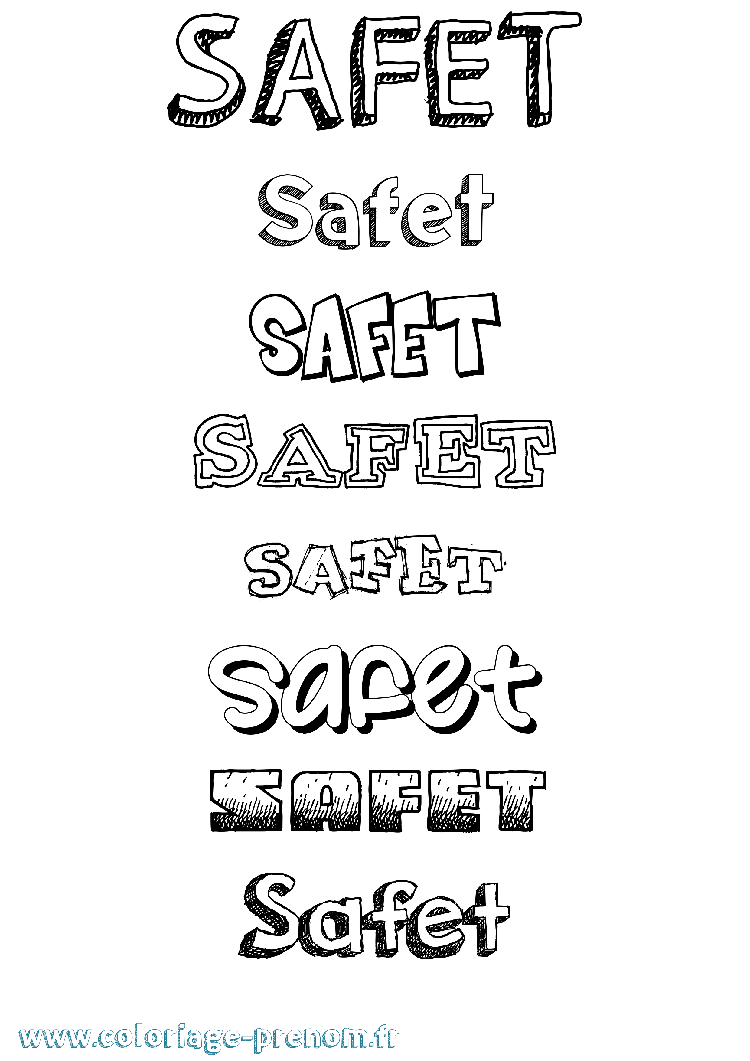 Coloriage Safet Dessiné Coloriage prénom Safet Dessiné