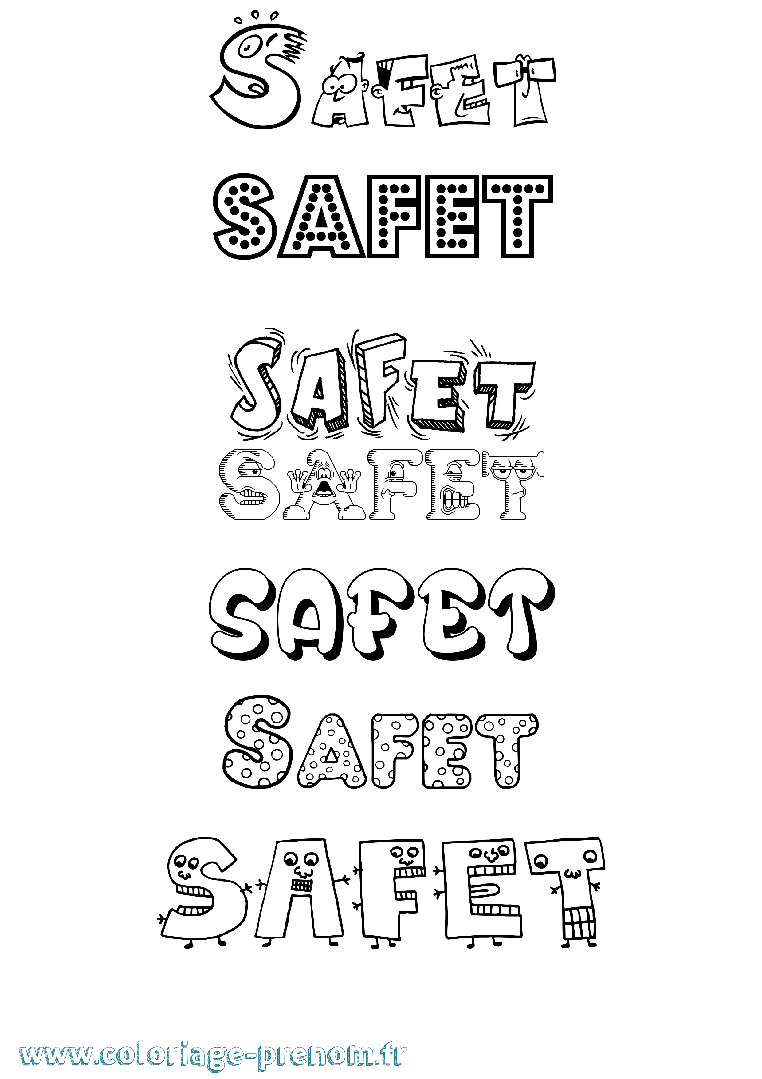 Coloriage Safet Fun Coloriage prénom Safet Fun