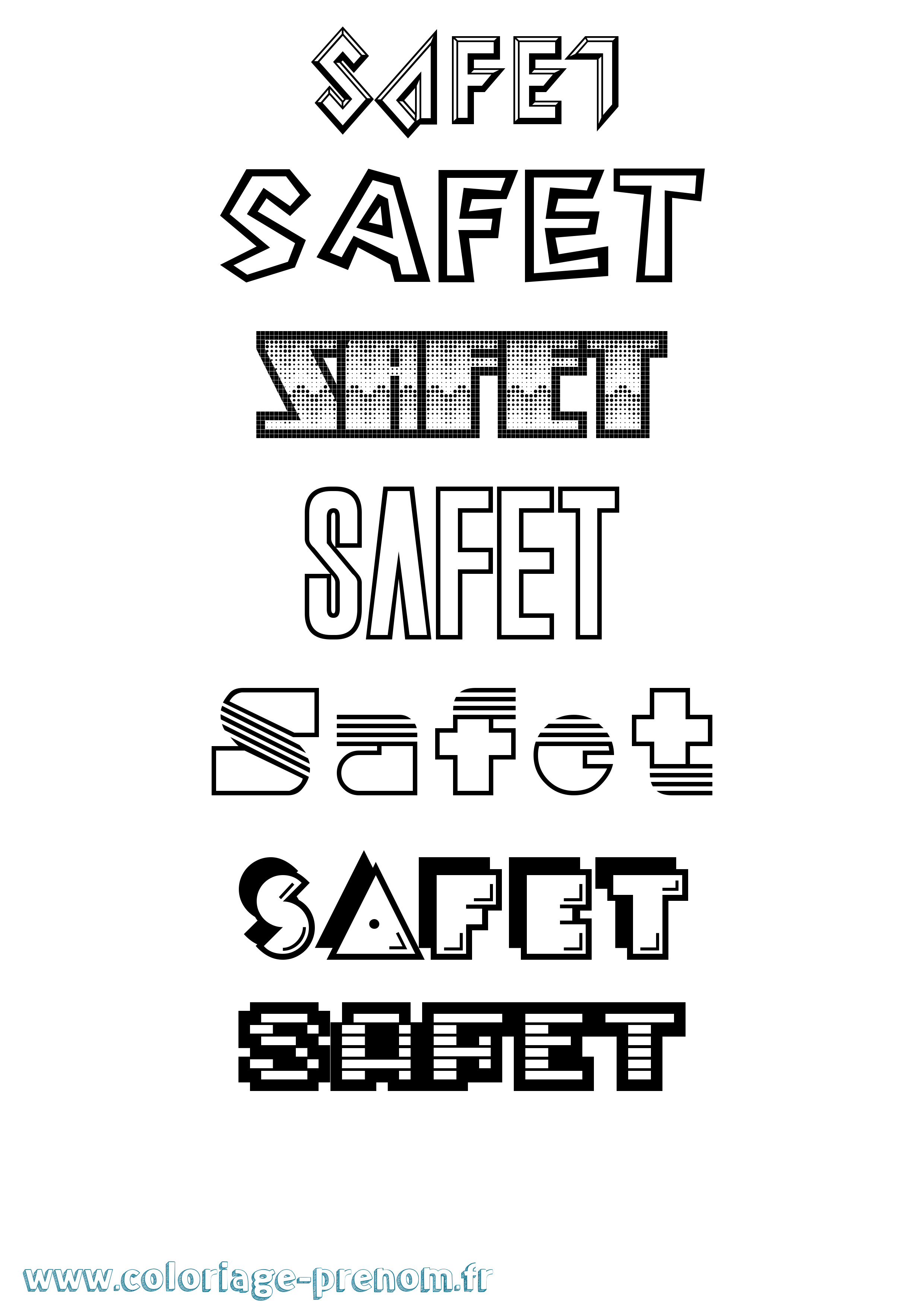Coloriage Safet Jeux Vidéos Coloriage prénom Safet Jeux Vidéos