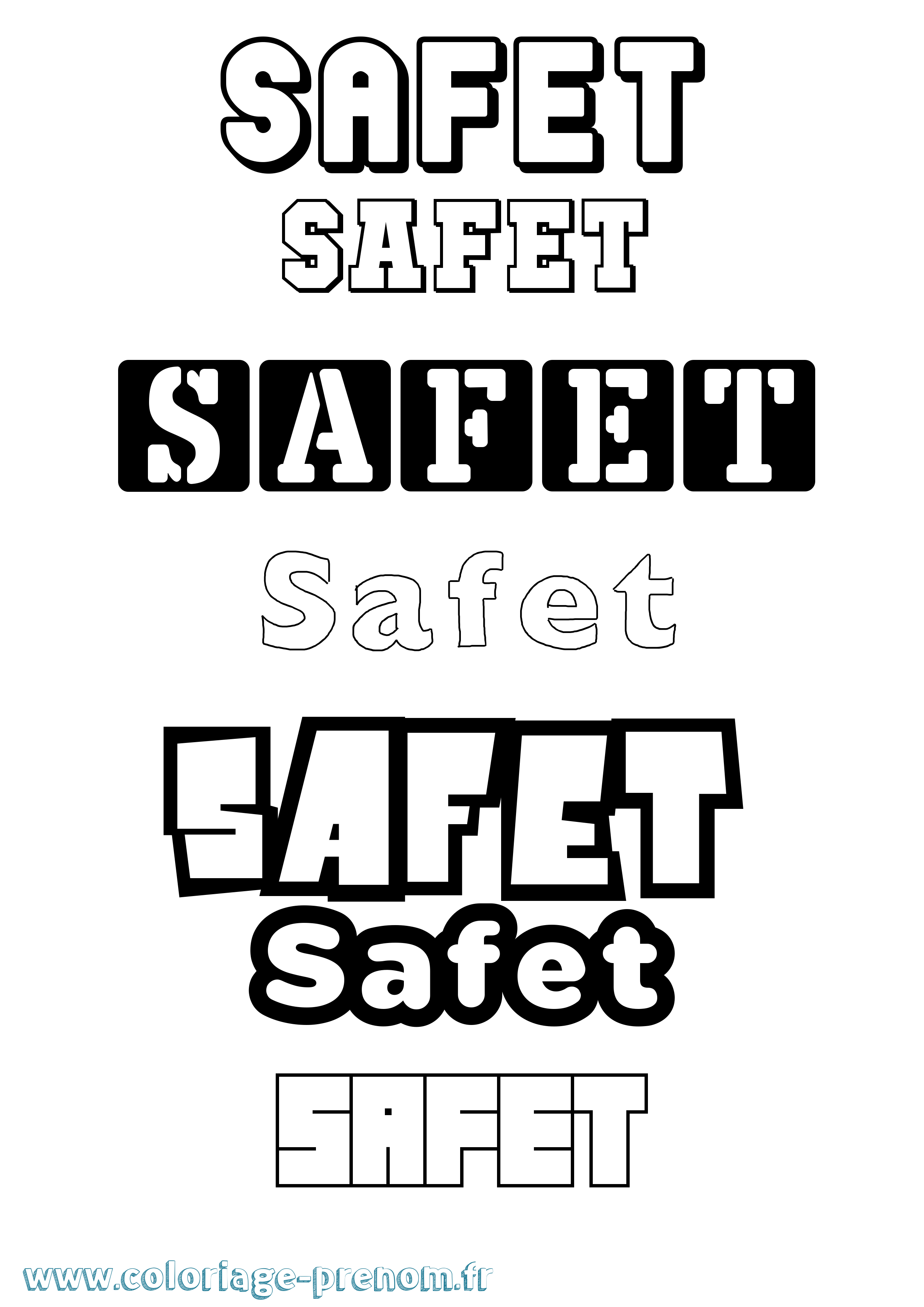 Coloriage Safet Simple Coloriage prénom Safet Simple
