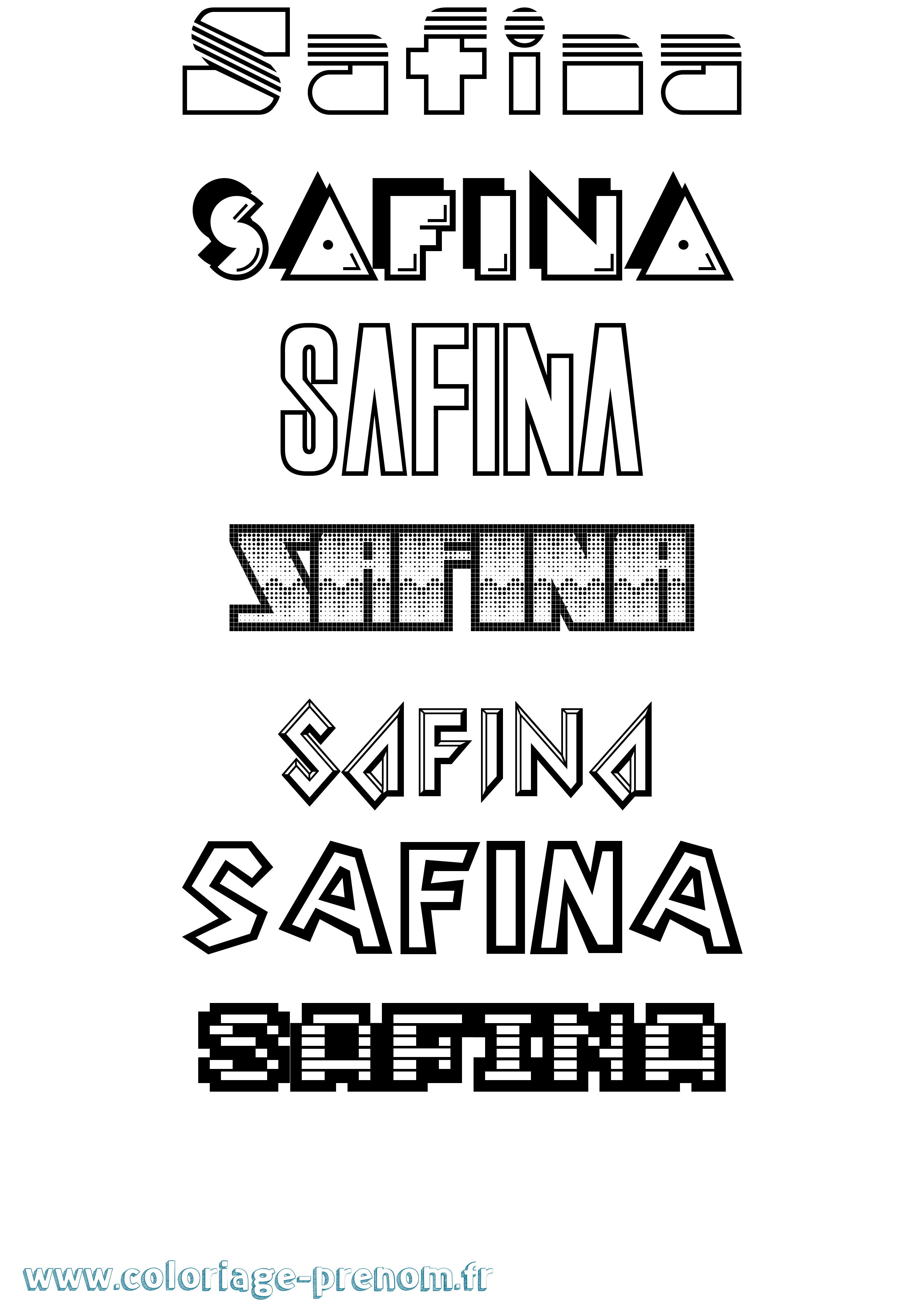 Coloriage Safina Jeux Vidéos Coloriage prénom Safina Jeux Vidéos