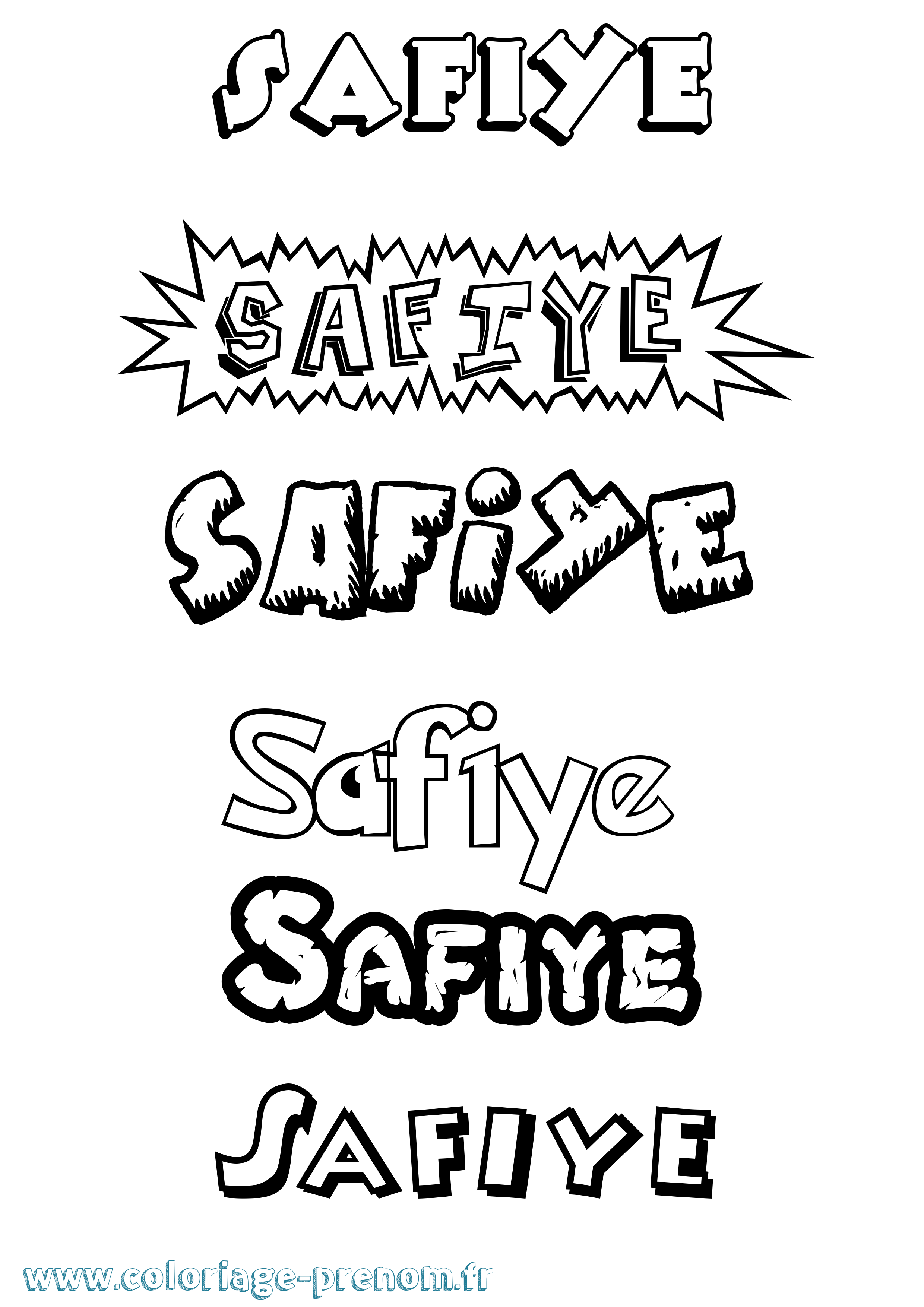 Coloriage Safiye Dessin Animé Coloriage prénom Safiye Dessin Animé