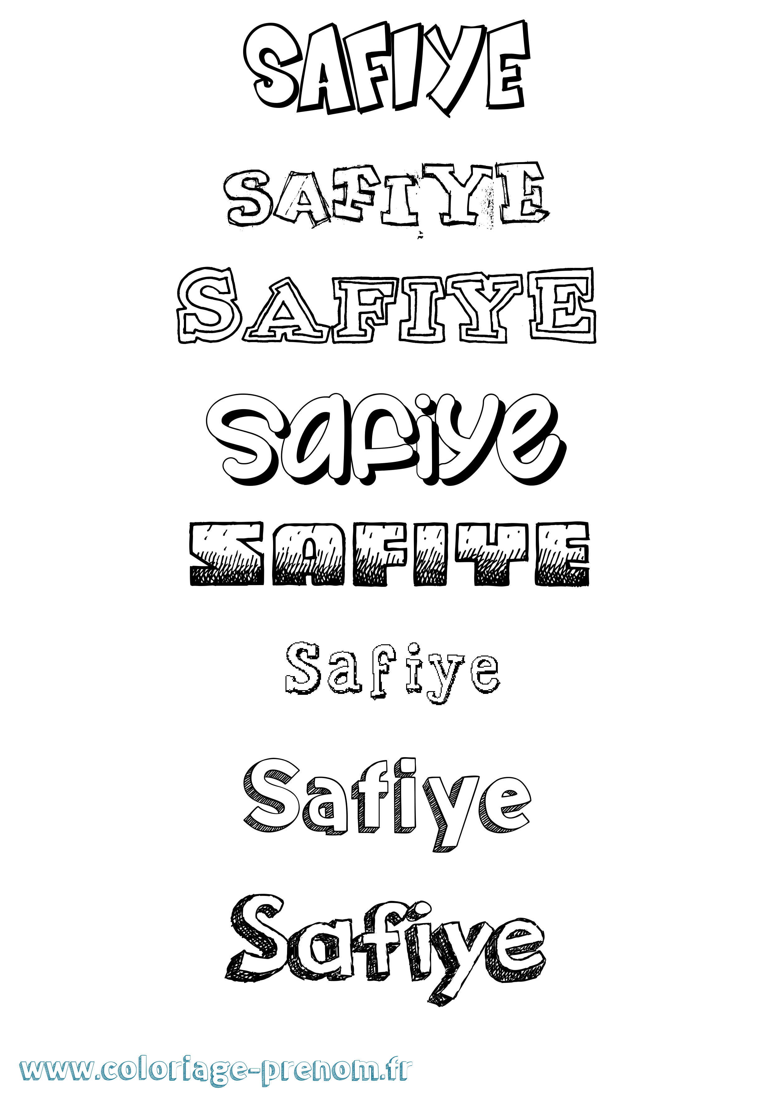 Coloriage Safiye Dessiné Coloriage prénom Safiye Dessiné