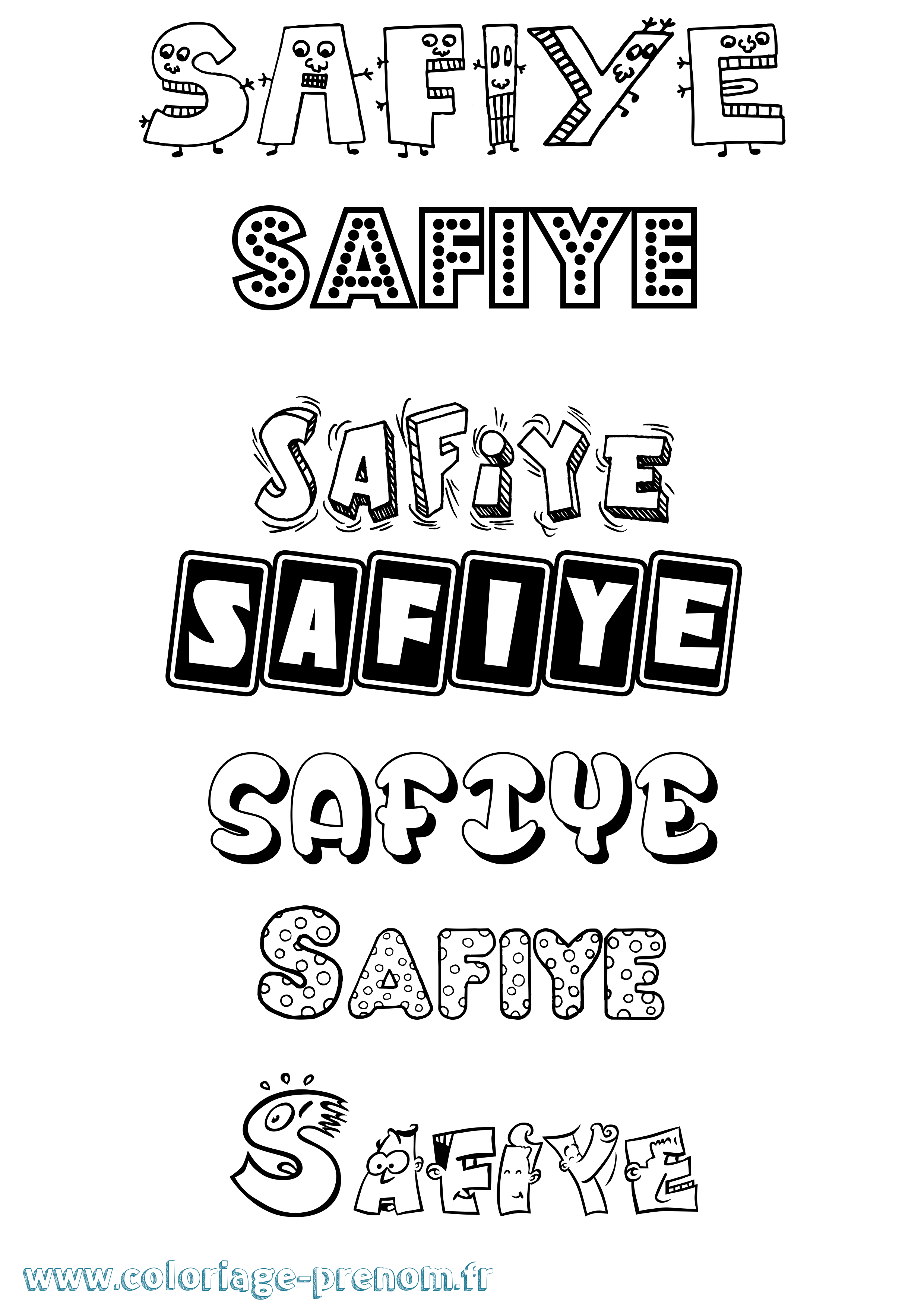 Coloriage Safiye Fun Coloriage prénom Safiye Fun