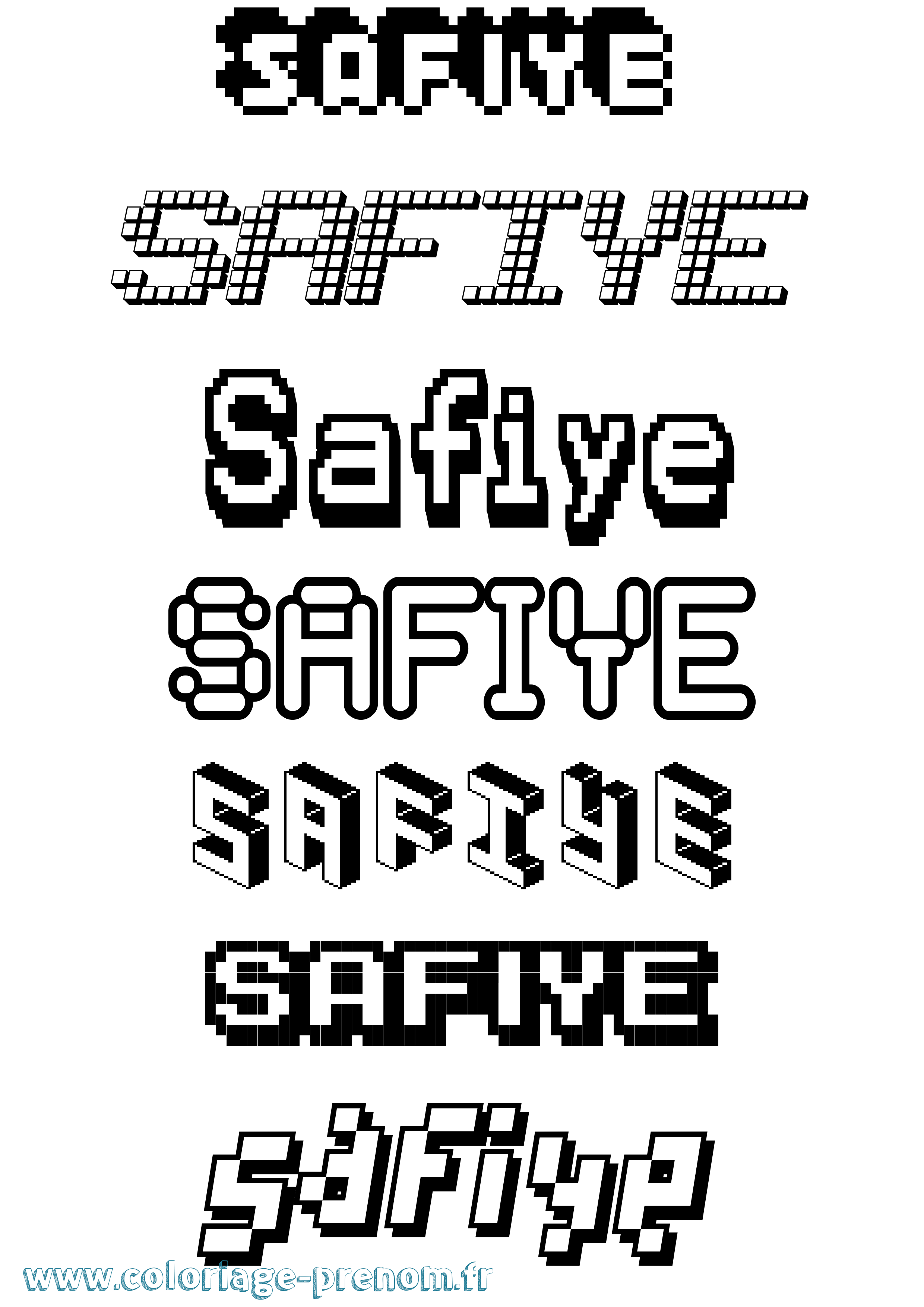 Coloriage Safiye Pixel Coloriage prénom Safiye Pixel
