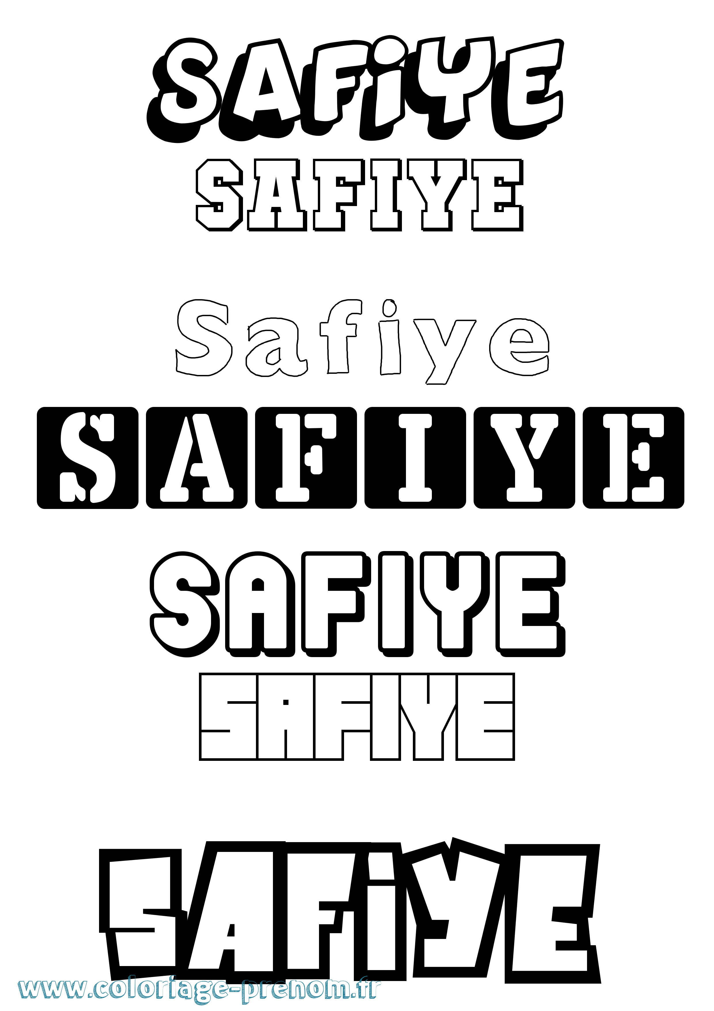Coloriage Safiye Simple Coloriage prénom Safiye Simple