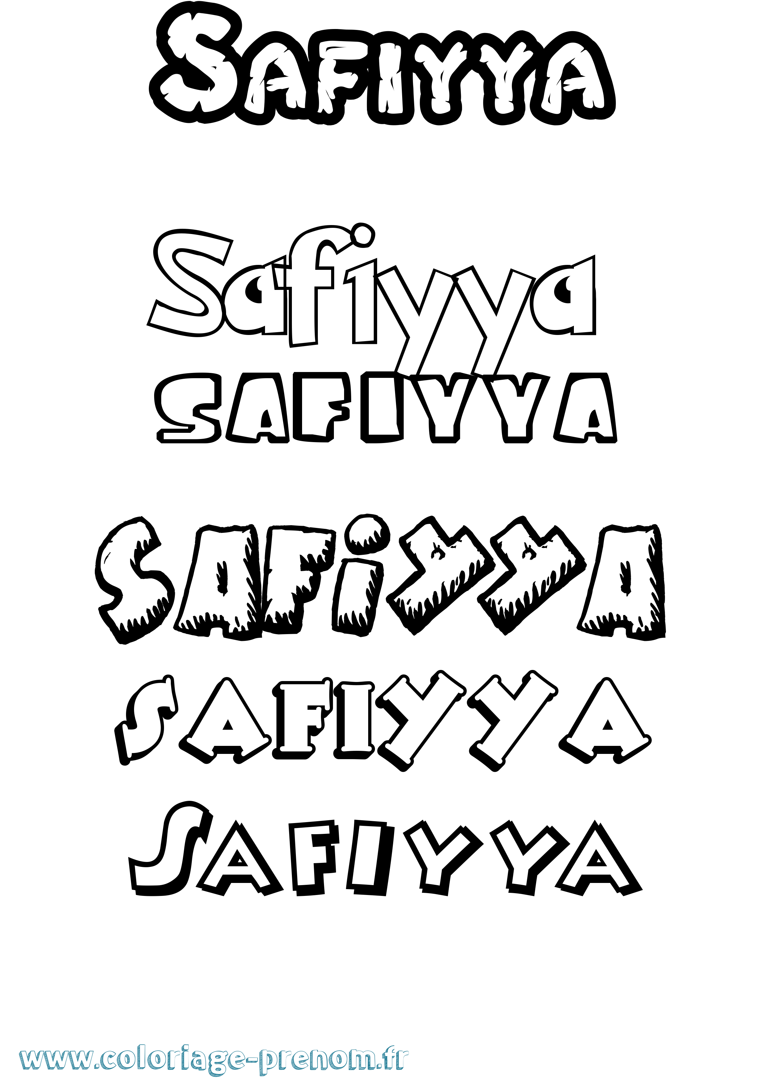 Coloriage Safiyya Dessin Animé Coloriage prénom Safiyya Dessin Animé