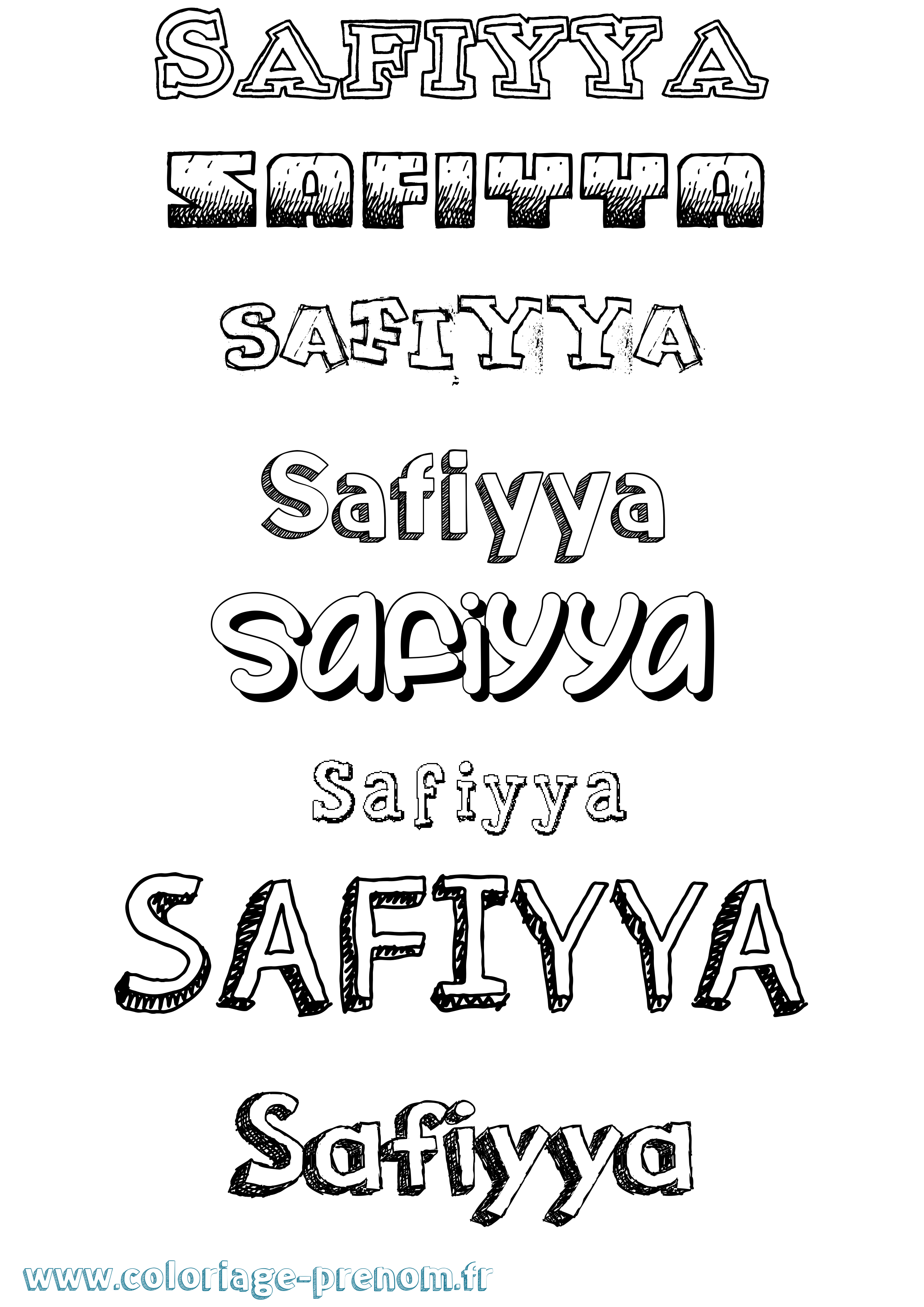Coloriage Safiyya Dessiné Coloriage prénom Safiyya Dessiné