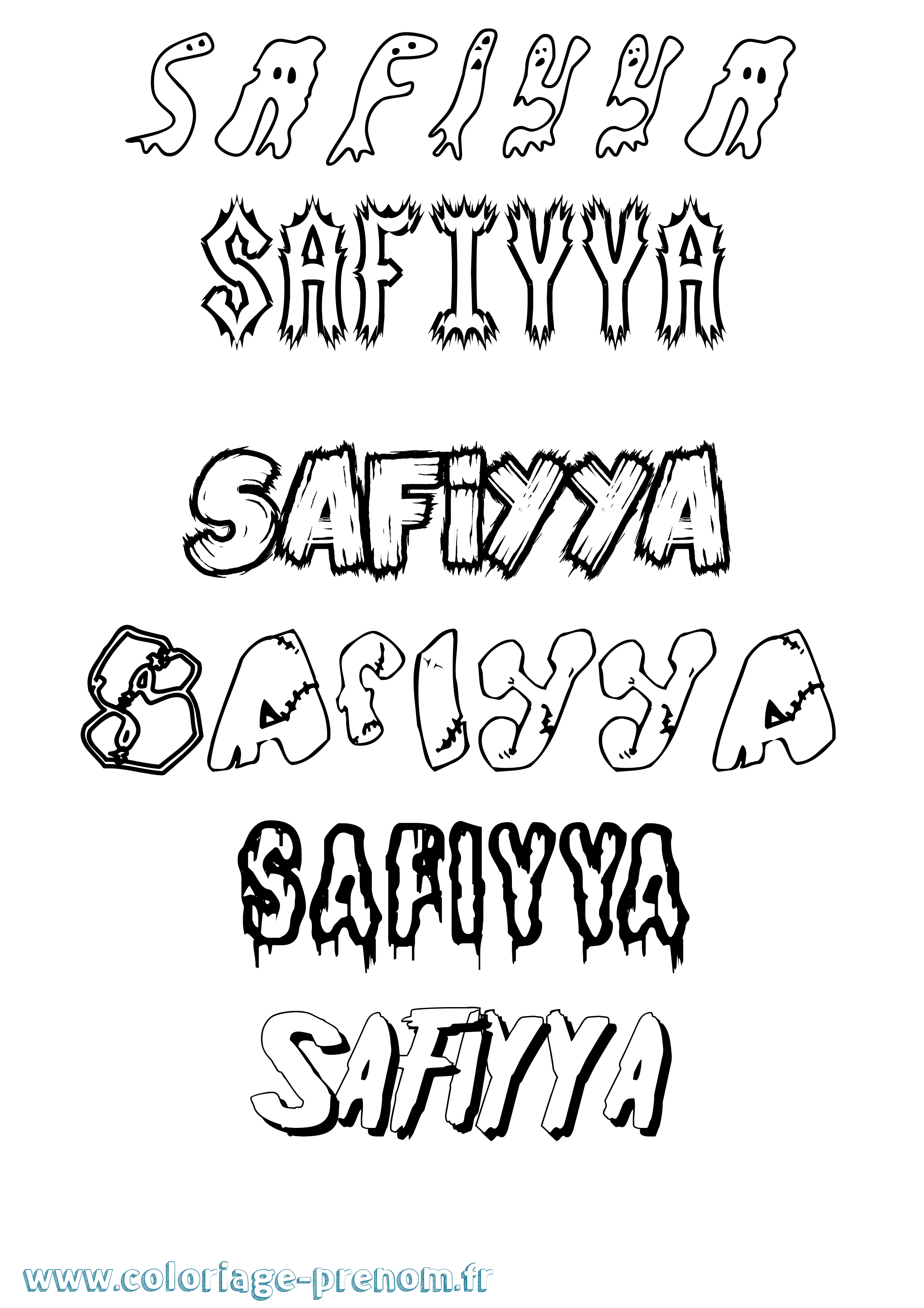 Coloriage Safiyya Frisson Coloriage prénom Safiyya Frisson