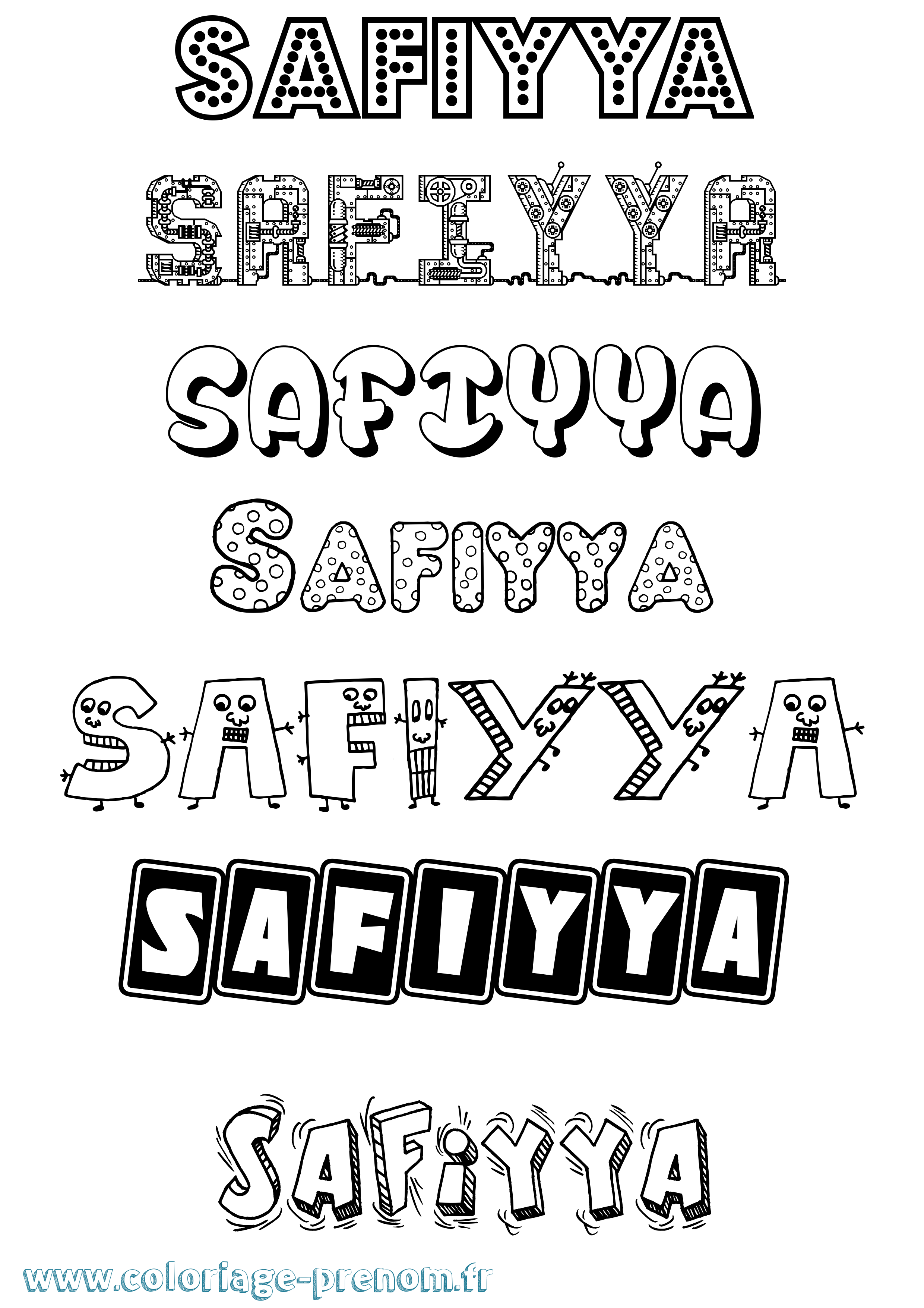 Coloriage Safiyya Fun Coloriage prénom Safiyya Fun
