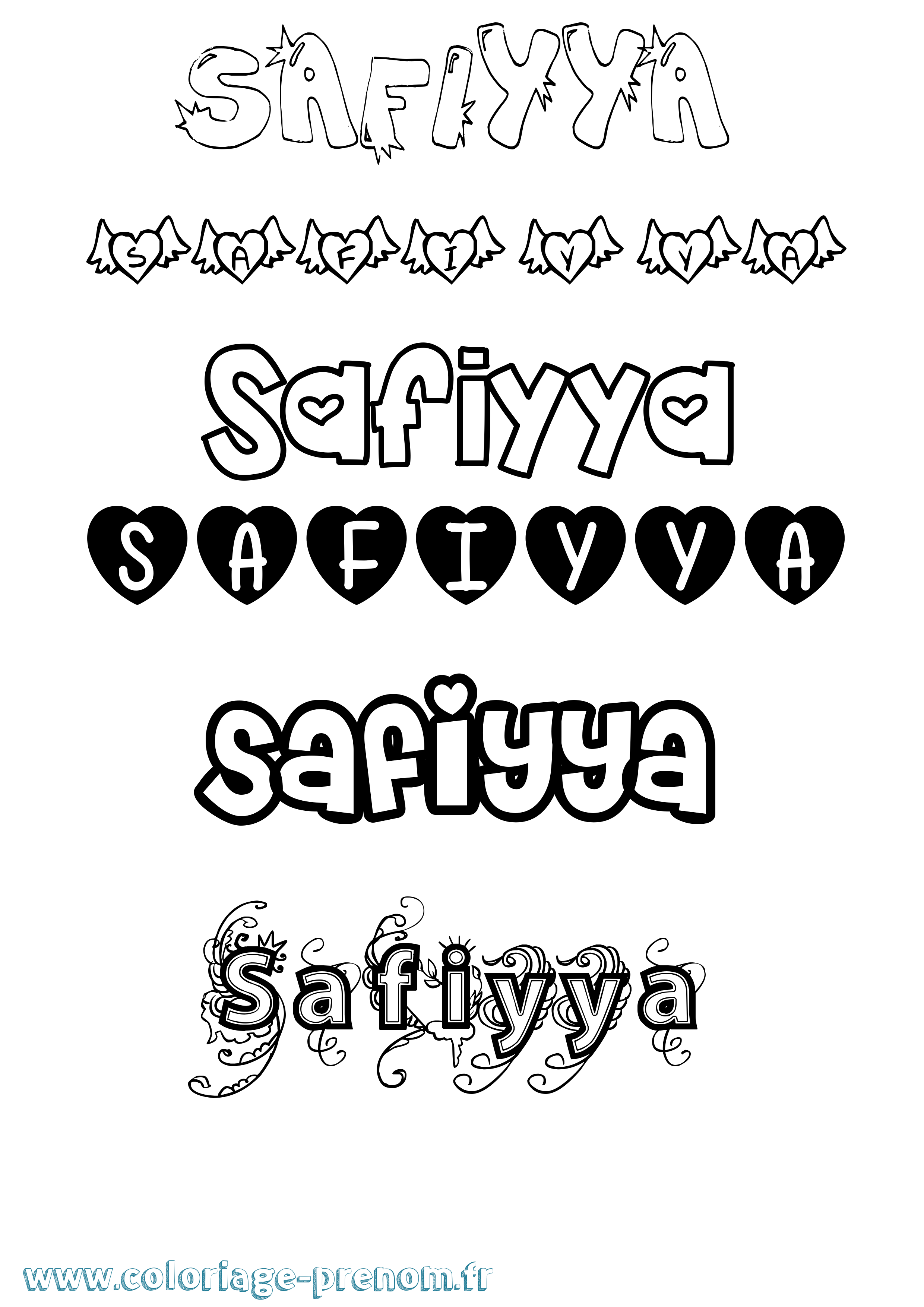 Coloriage Safiyya Girly Coloriage prénom Safiyya Girly