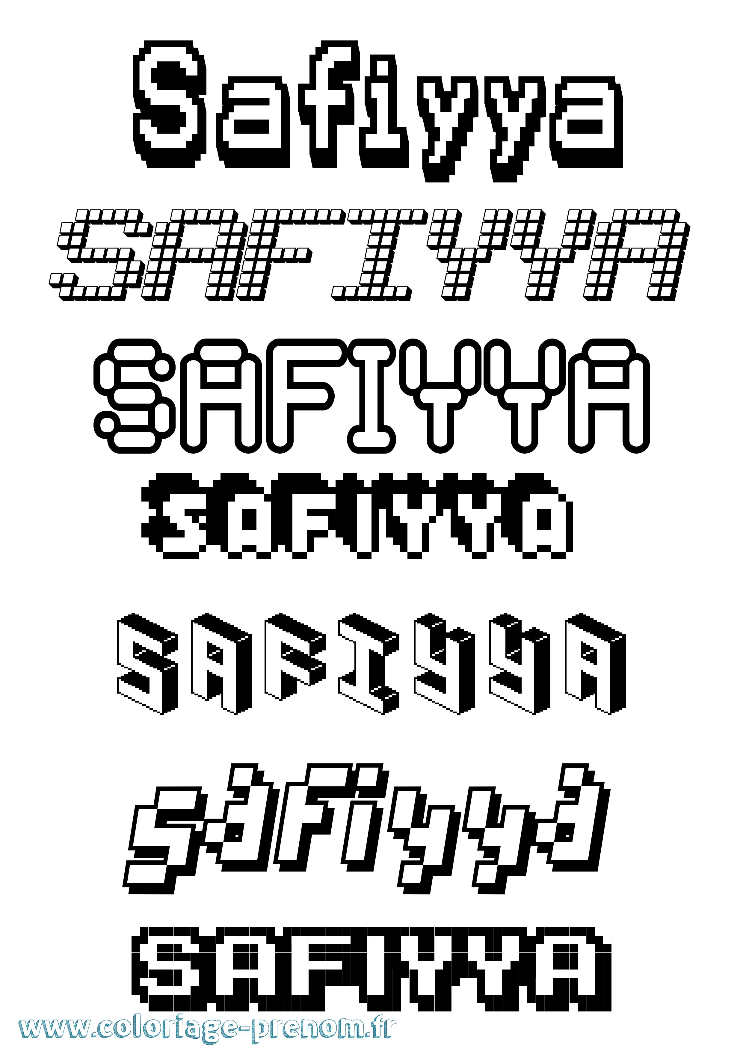 Coloriage Safiyya Pixel Coloriage prénom Safiyya Pixel