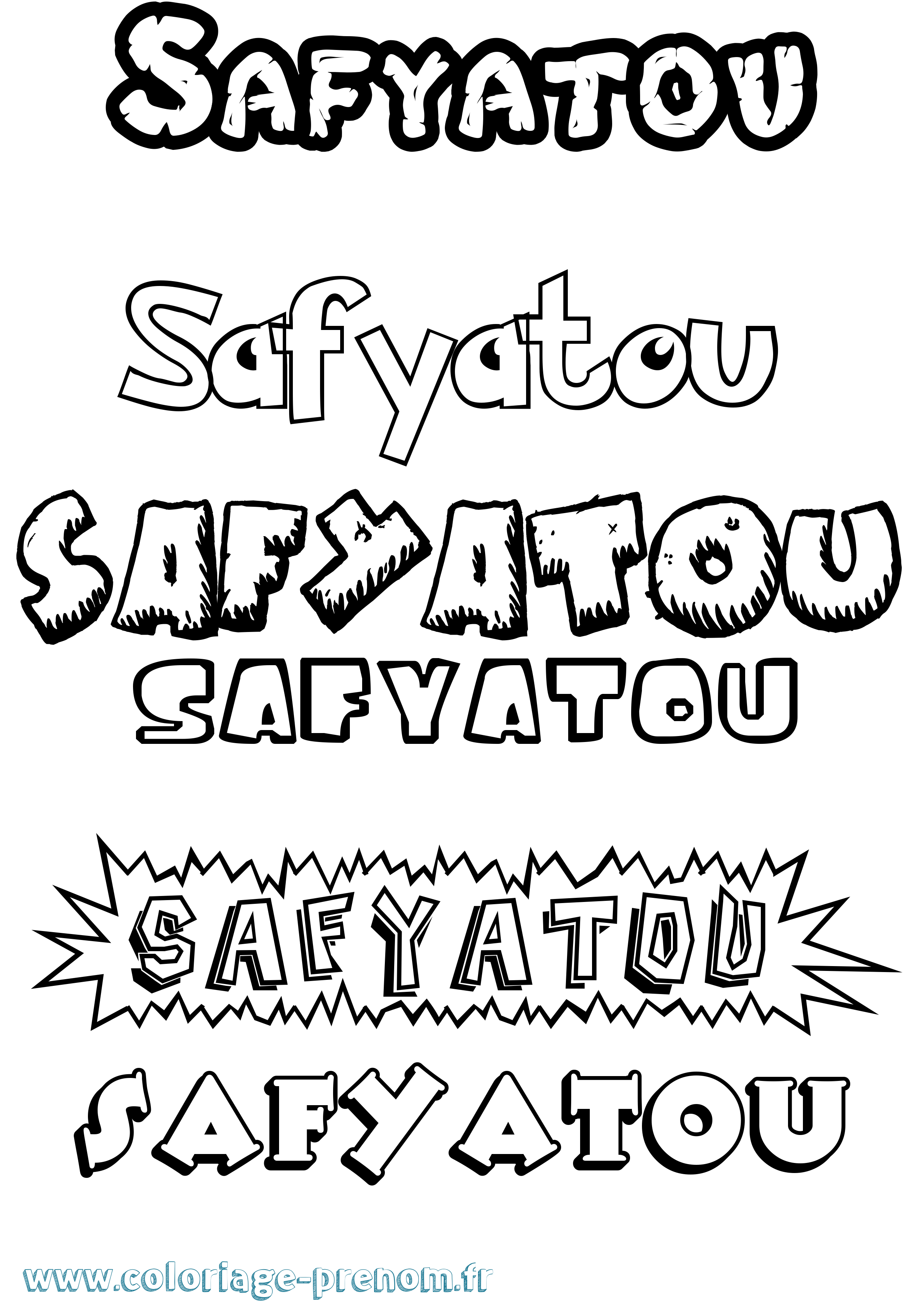Coloriage Safyatou Dessin Animé Coloriage prénom Safyatou Dessin Animé