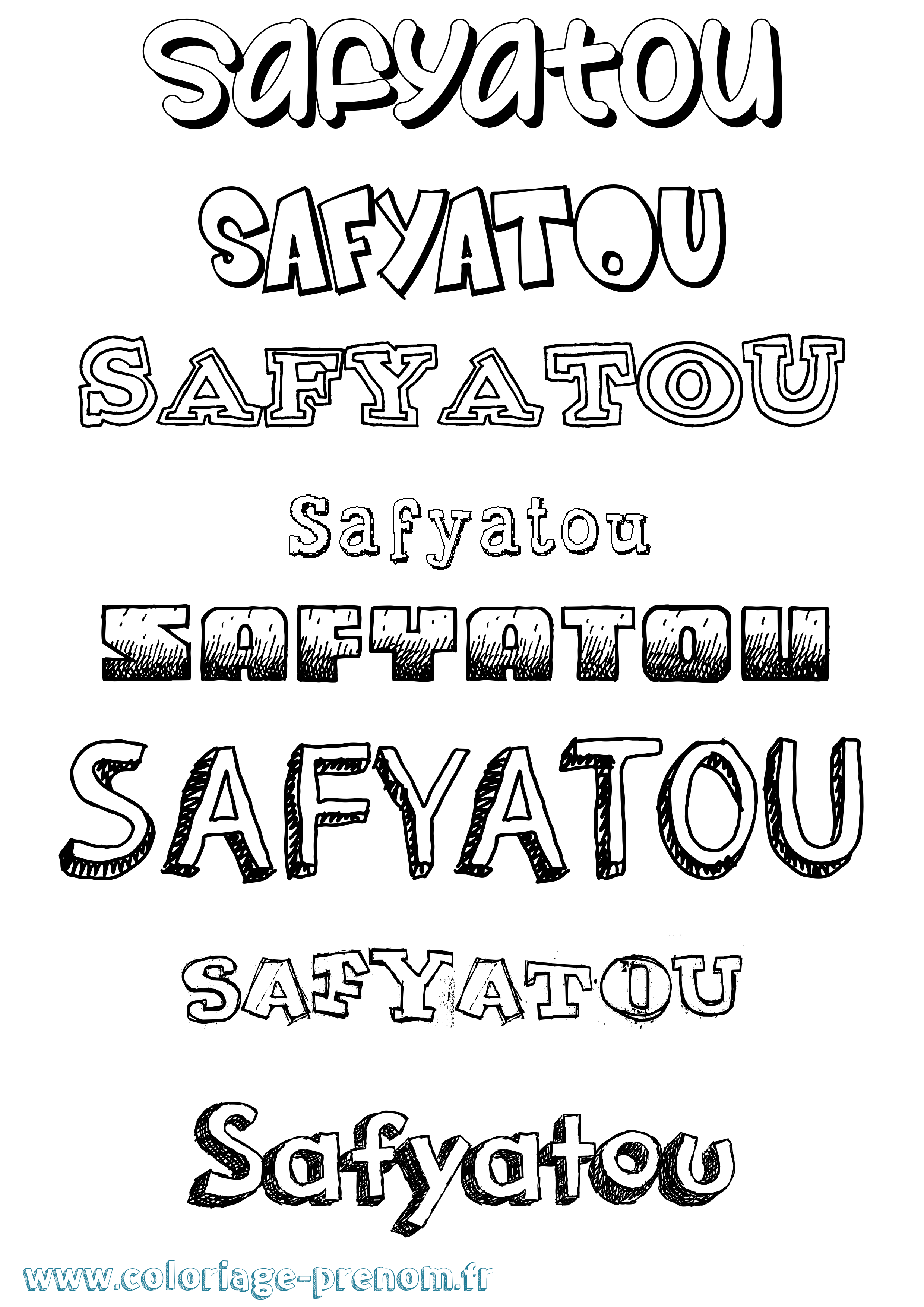 Coloriage Safyatou Dessiné Coloriage prénom Safyatou Dessiné