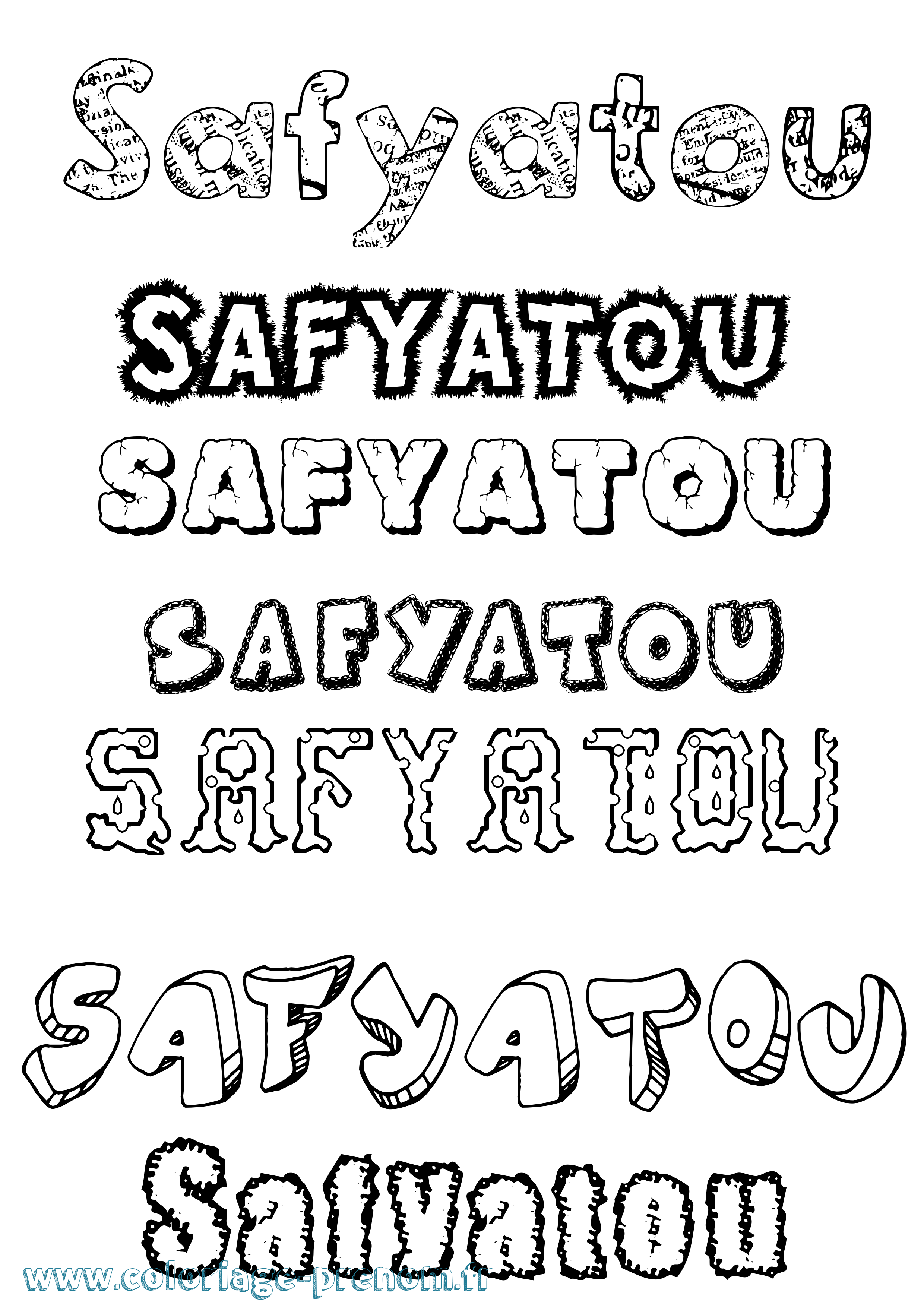 Coloriage Safyatou Destructuré Coloriage prénom Safyatou Destructuré