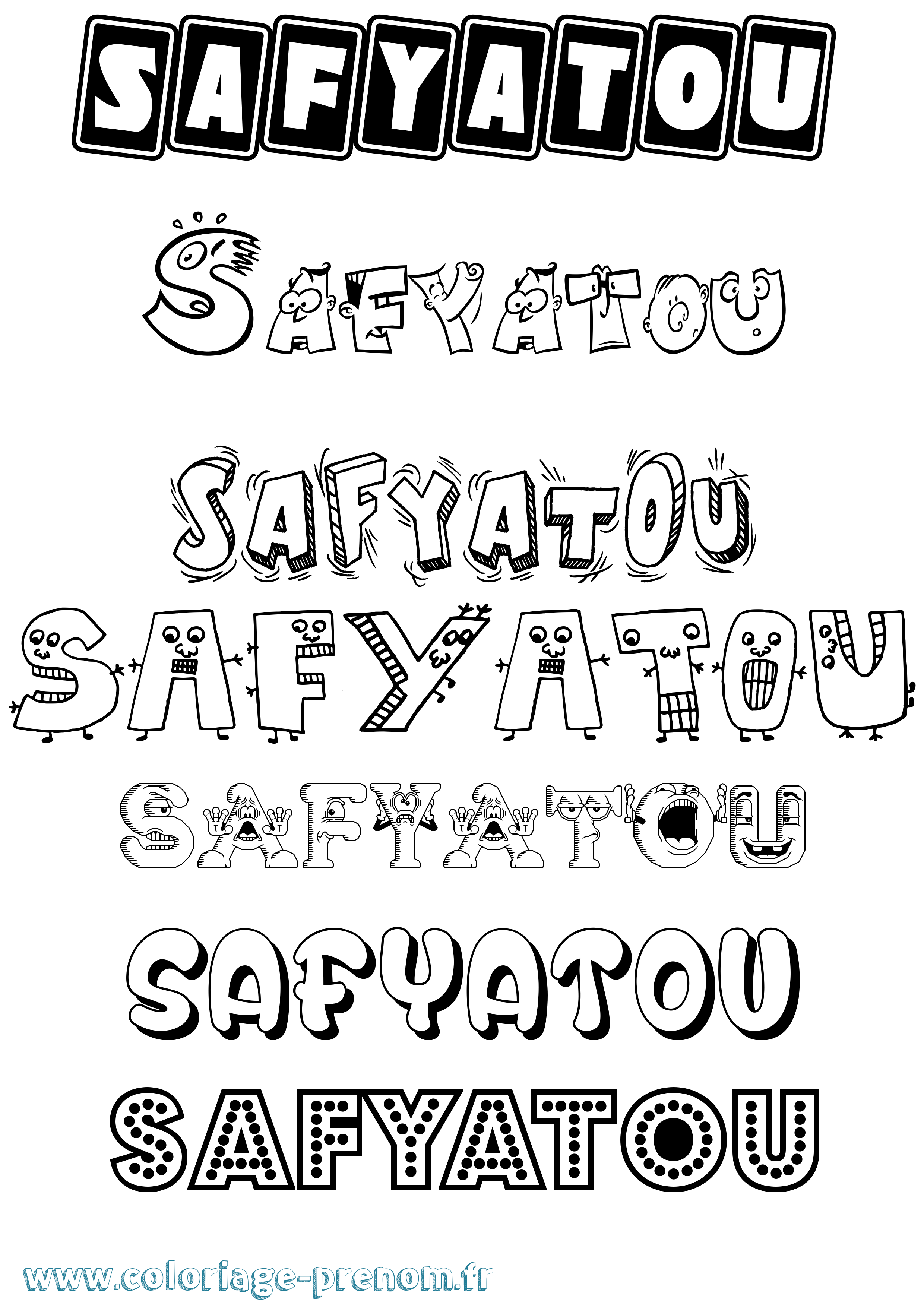 Coloriage Safyatou Fun Coloriage prénom Safyatou Fun