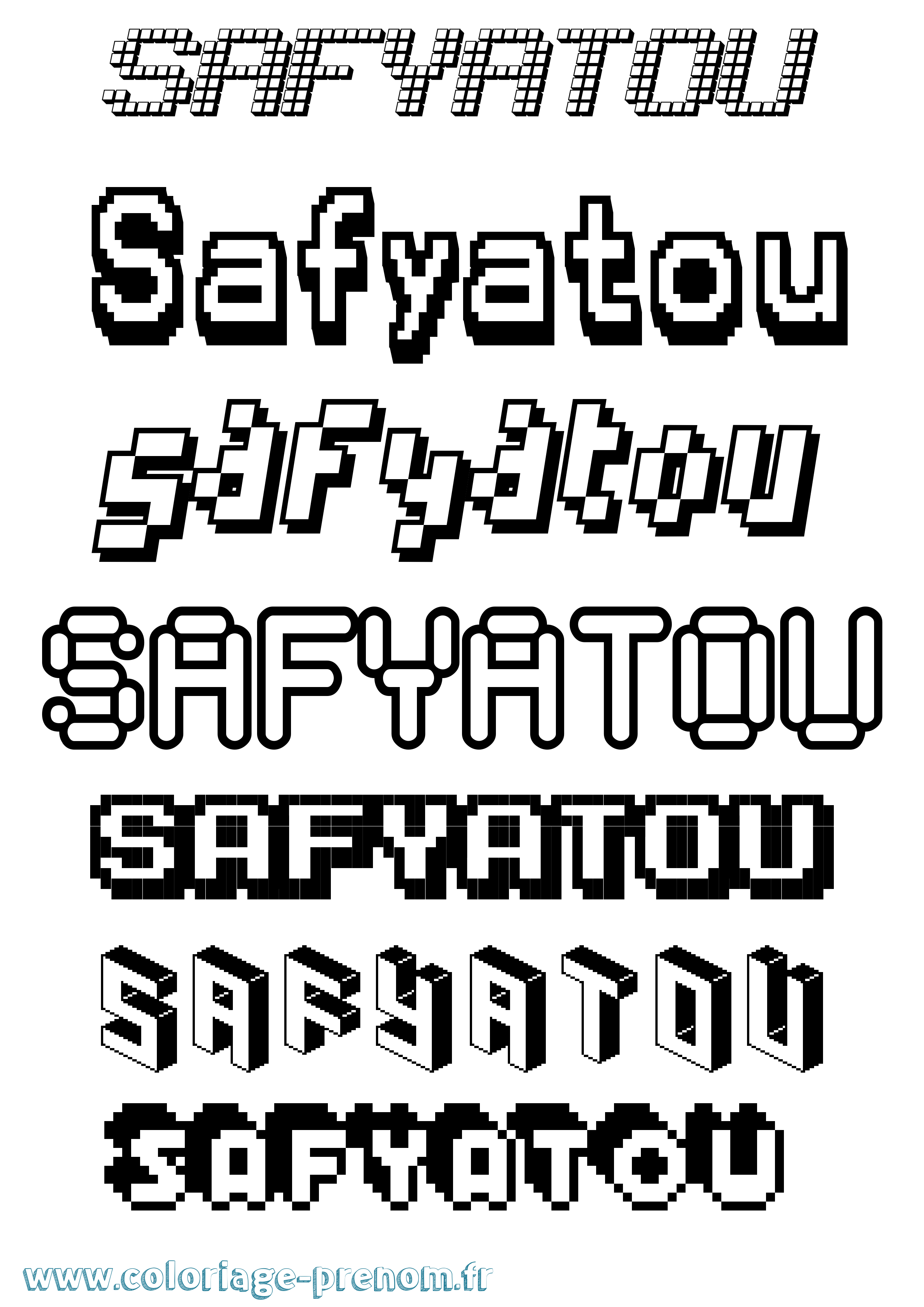 Coloriage Safyatou Pixel Coloriage prénom Safyatou Pixel