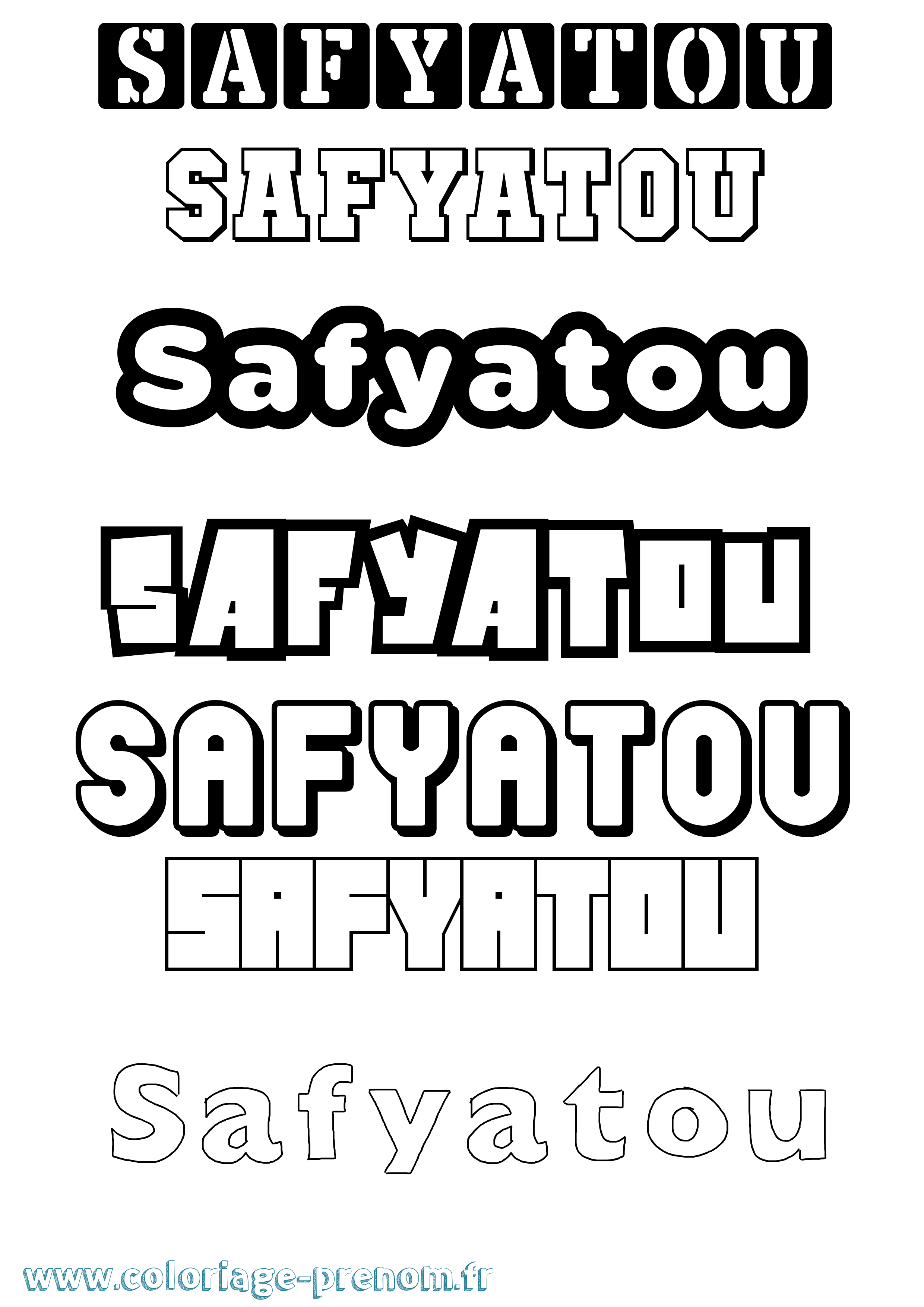 Coloriage Safyatou Simple Coloriage prénom Safyatou Simple