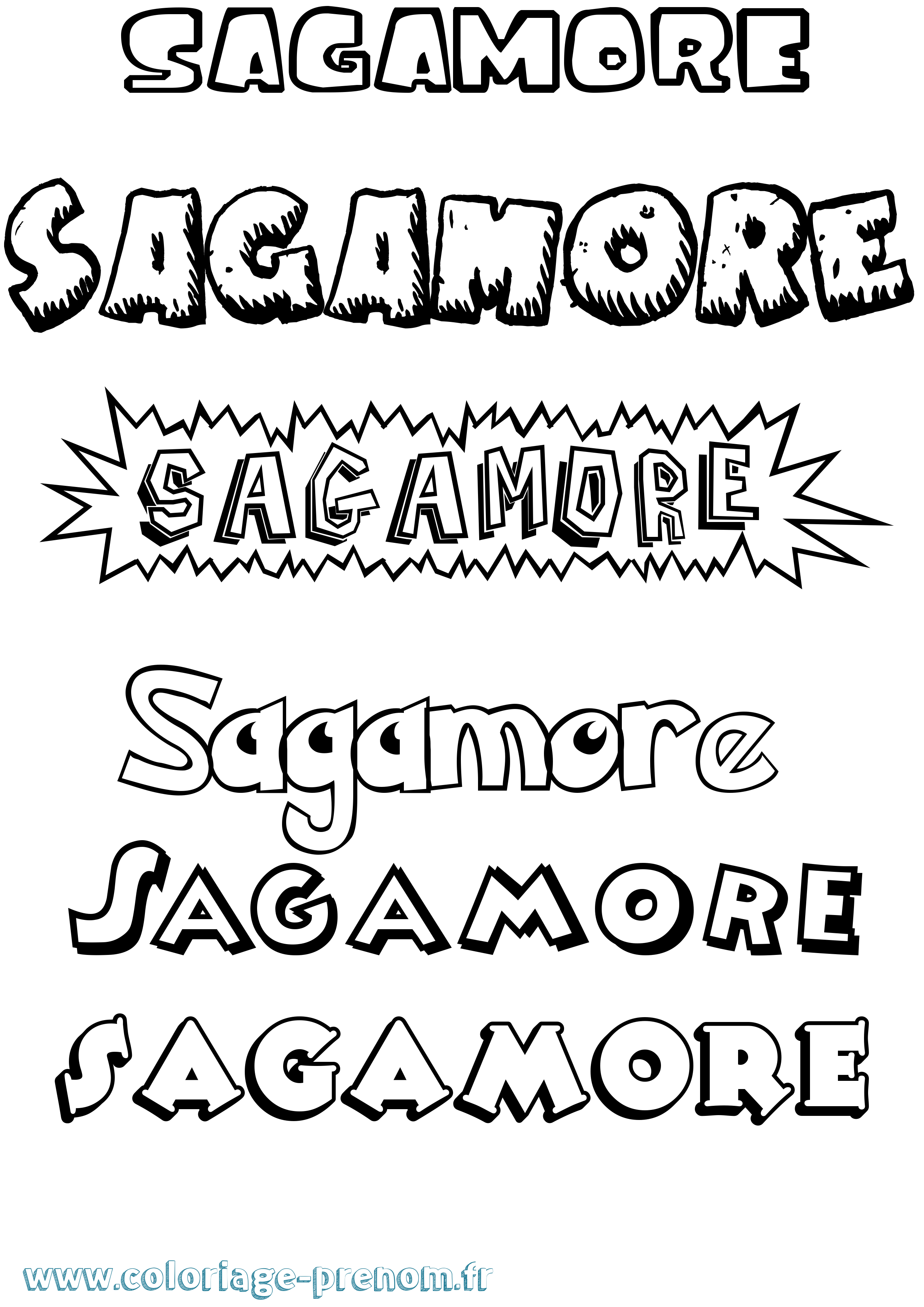 Coloriage Sagamore Dessin Animé Coloriage prénom Sagamore Dessin Animé