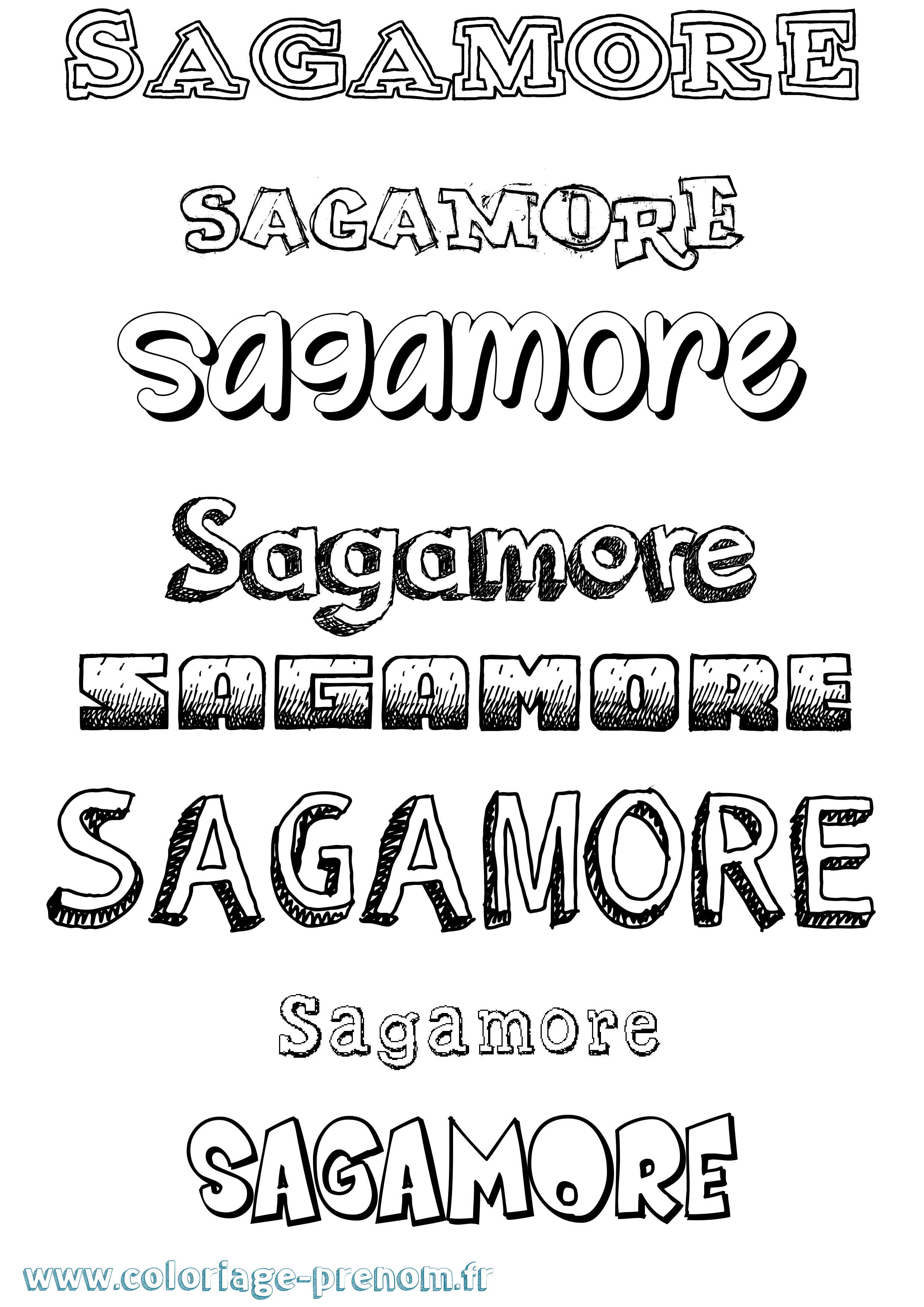 Coloriage Sagamore Dessiné Coloriage prénom Sagamore Dessiné