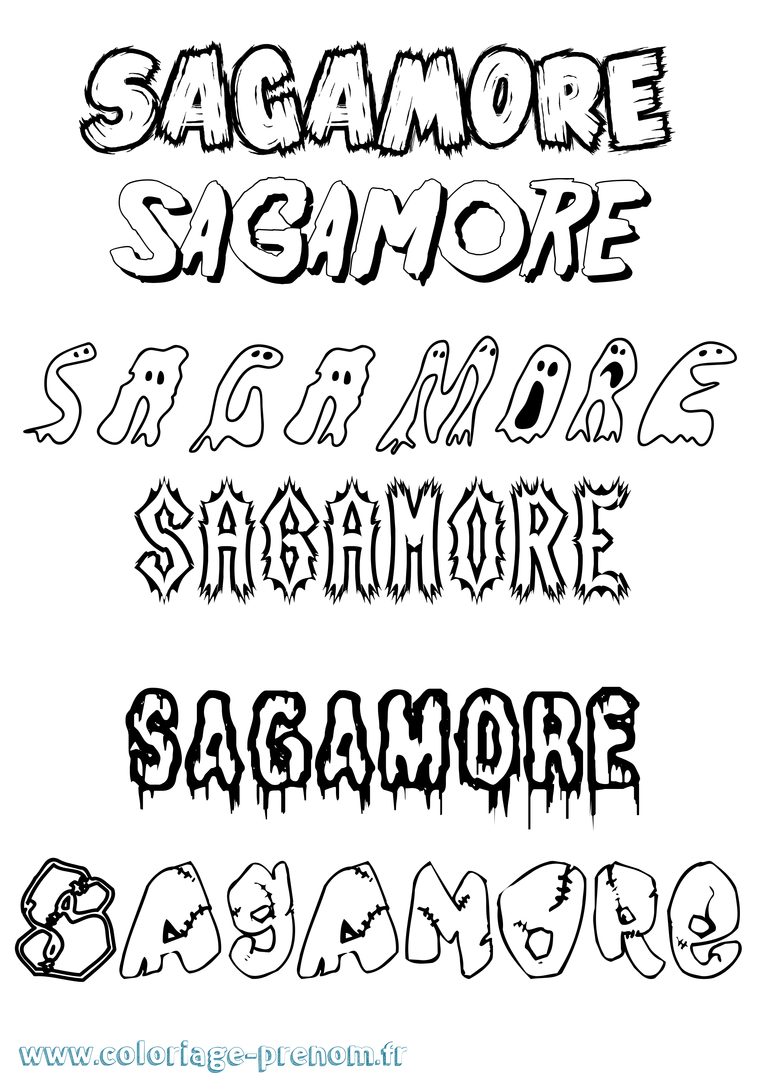 Coloriage Sagamore Frisson Coloriage prénom Sagamore Frisson