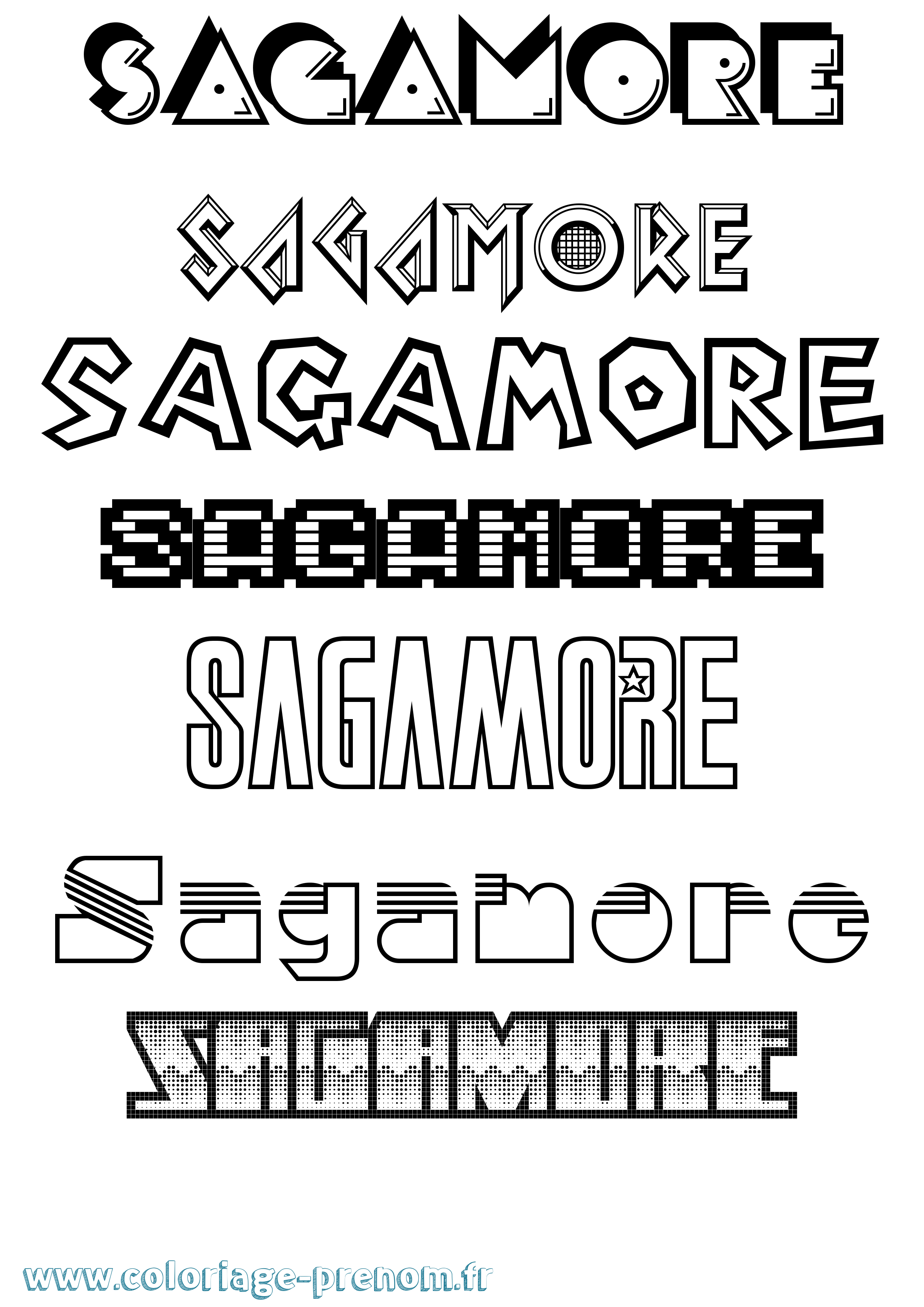 Coloriage Sagamore Jeux Vidéos Coloriage prénom Sagamore Jeux Vidéos