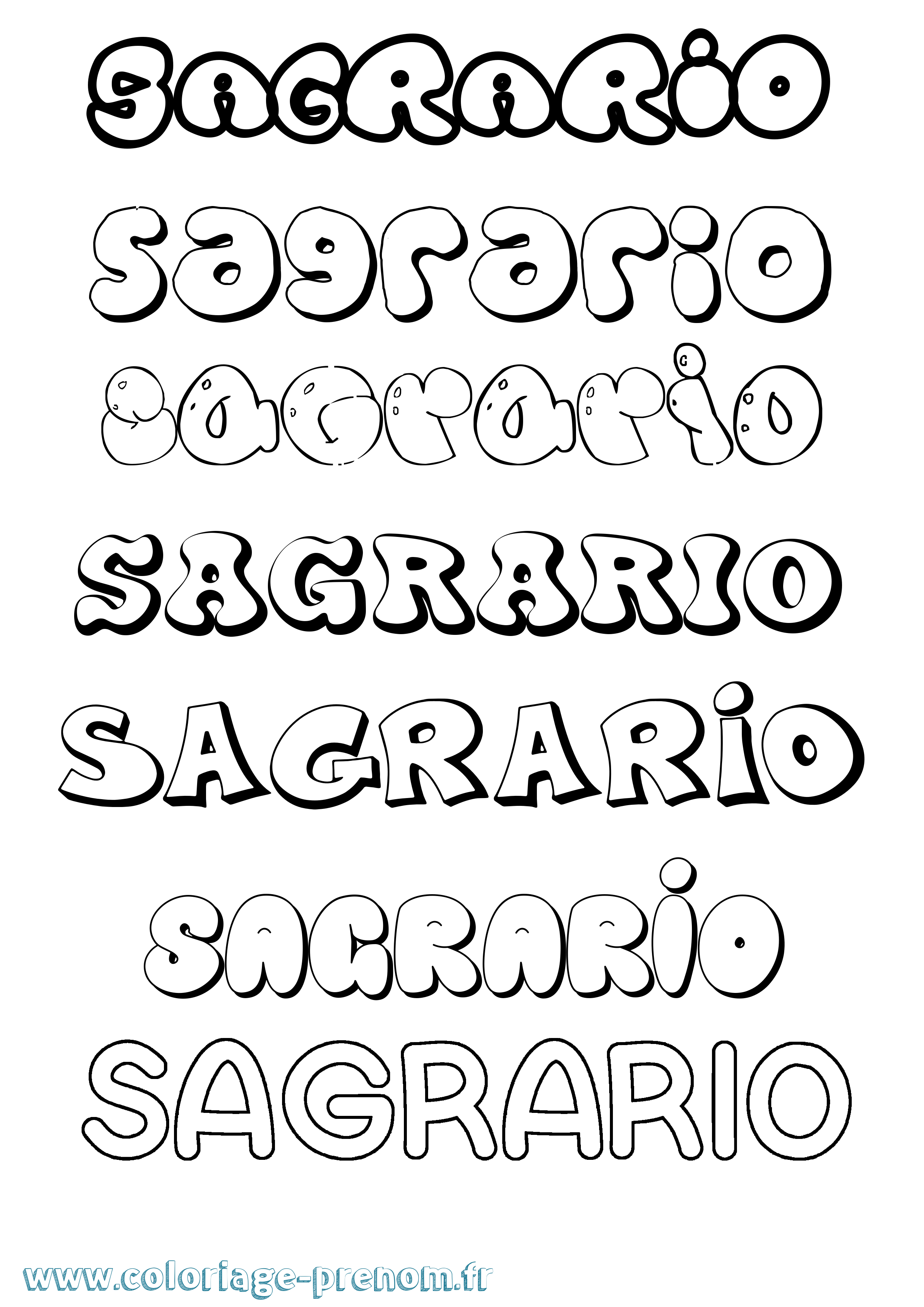 Coloriage Sagrario Bubble Coloriage prénom Sagrario Bubble