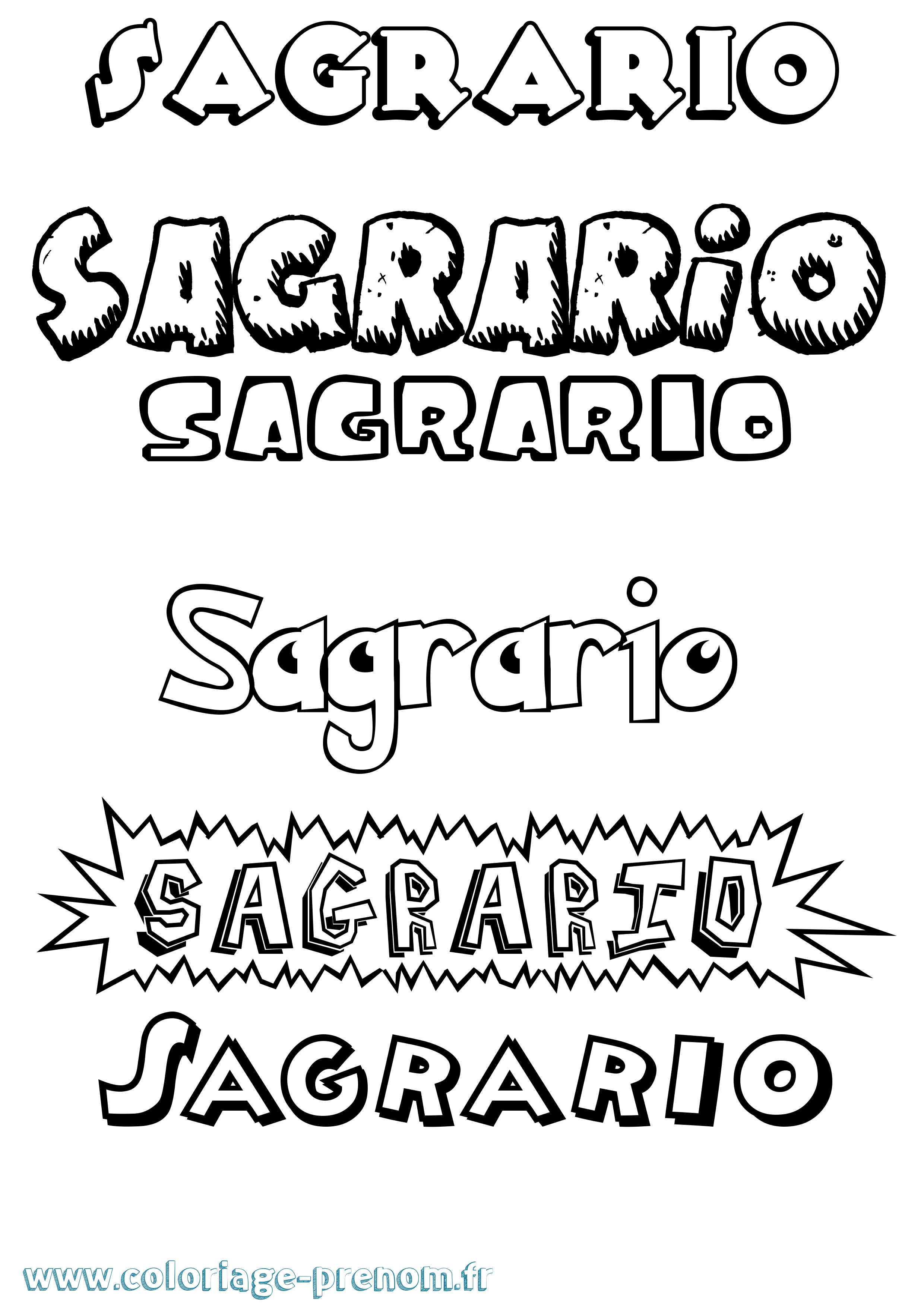 Coloriage Sagrario Dessin Animé Coloriage prénom Sagrario Dessin Animé