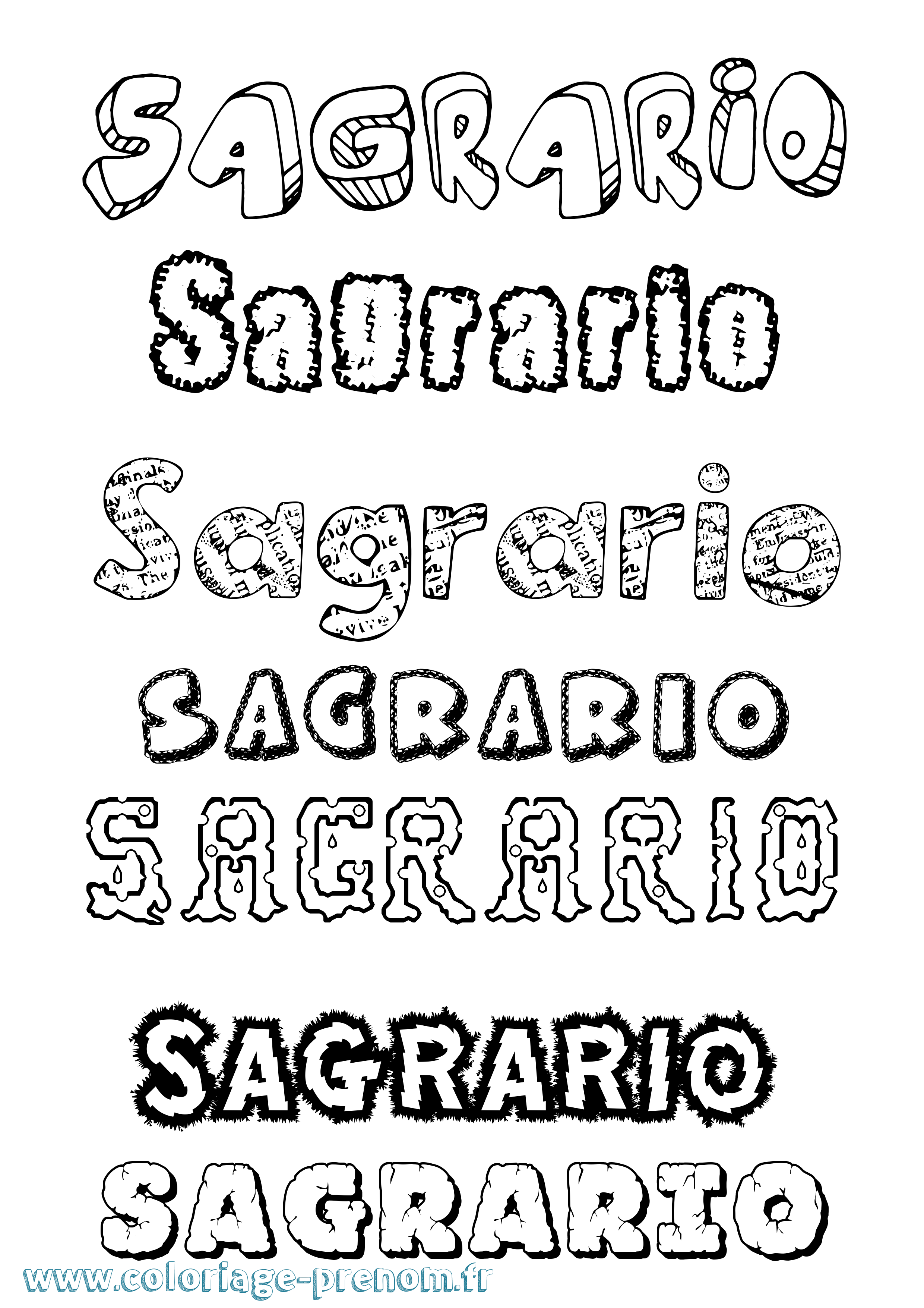Coloriage Sagrario Destructuré Coloriage prénom Sagrario Destructuré