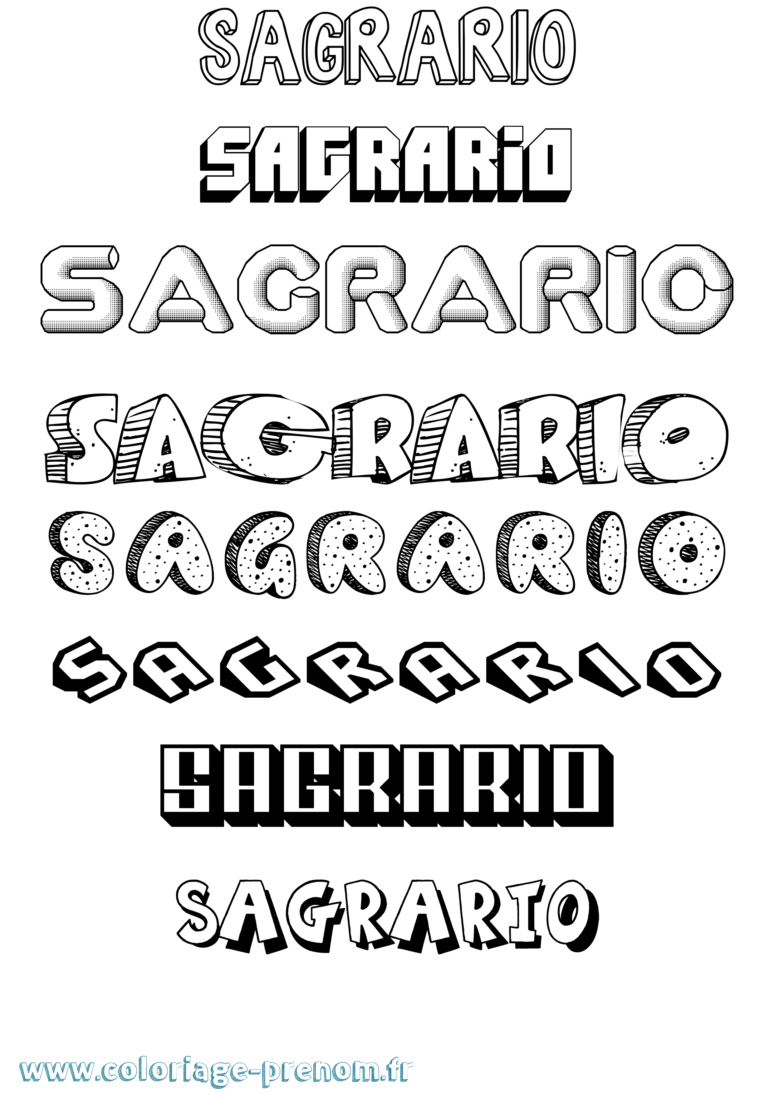 Coloriage Sagrario Effet 3D Coloriage prénom Sagrario Effet 3D