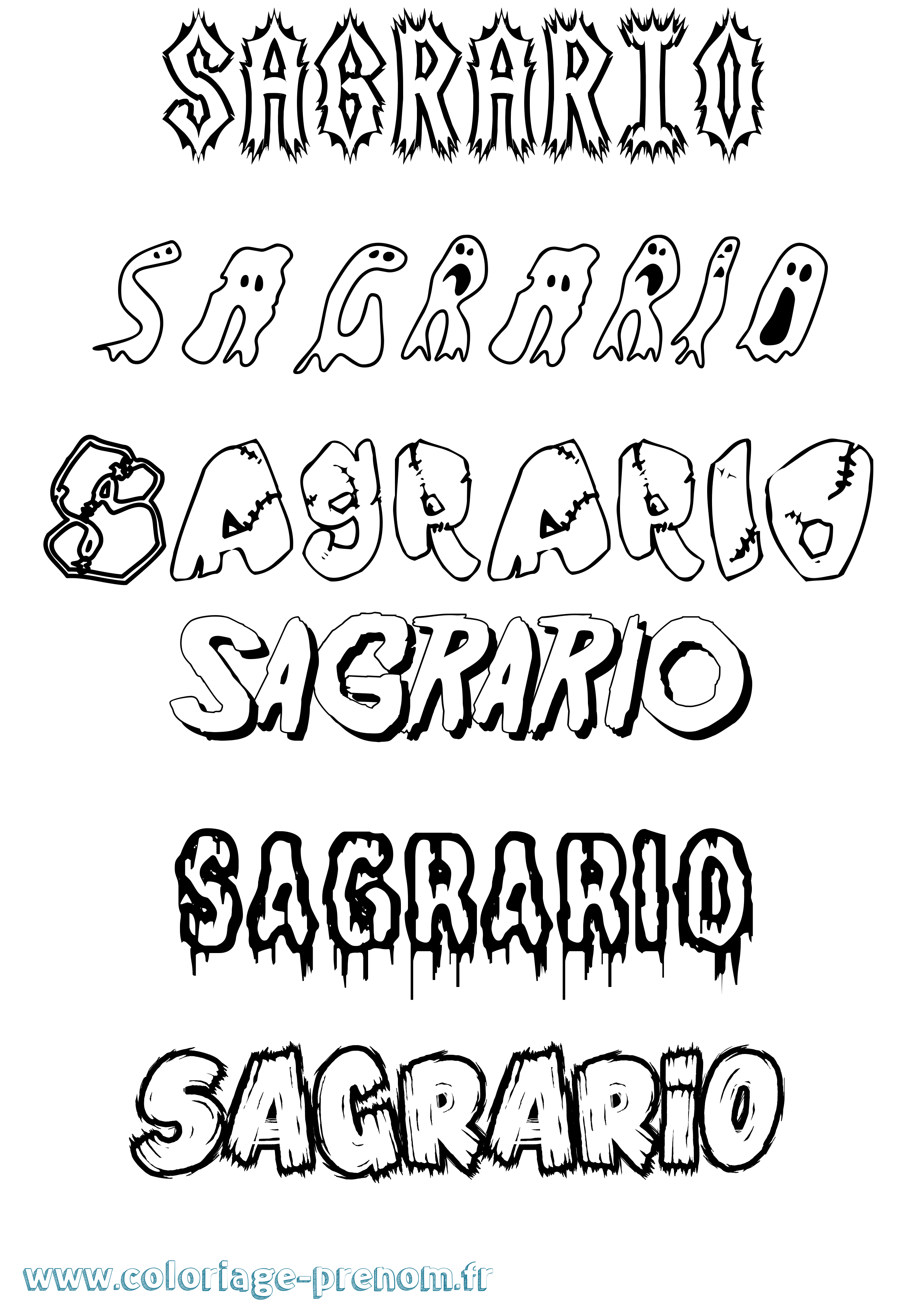 Coloriage Sagrario Frisson Coloriage prénom Sagrario Frisson
