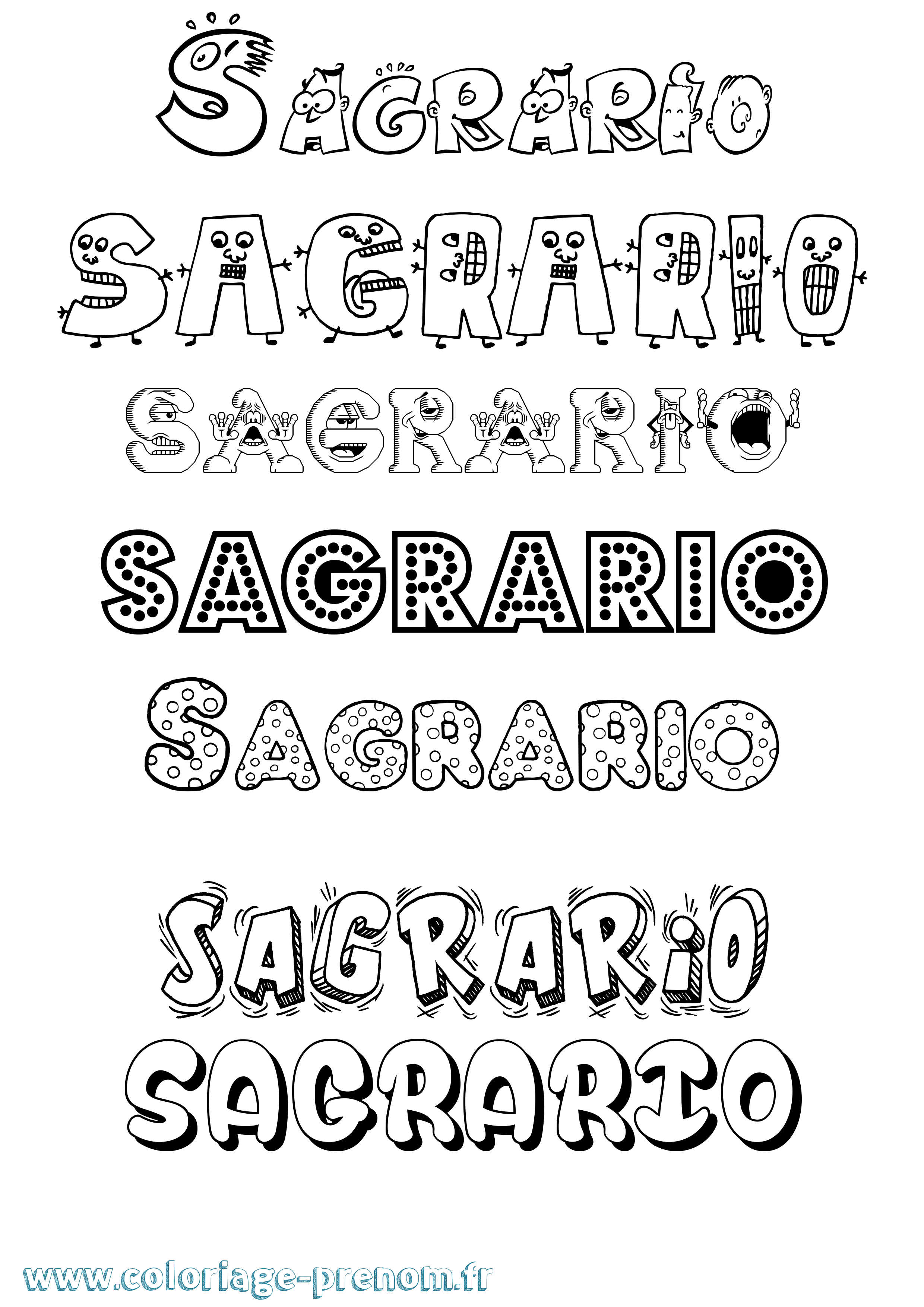 Coloriage Sagrario Fun Coloriage prénom Sagrario Fun
