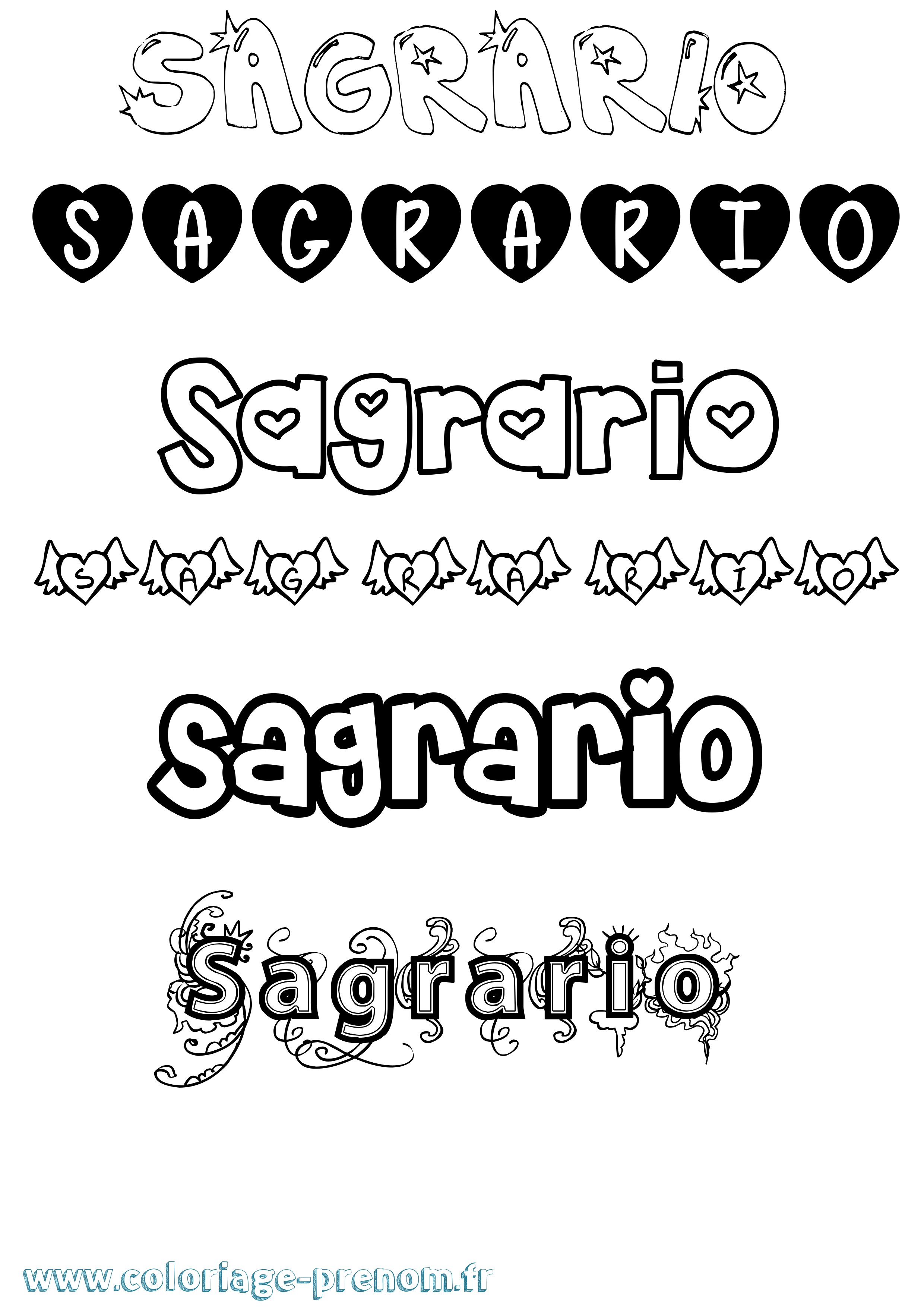 Coloriage Sagrario Girly Coloriage prénom Sagrario Girly