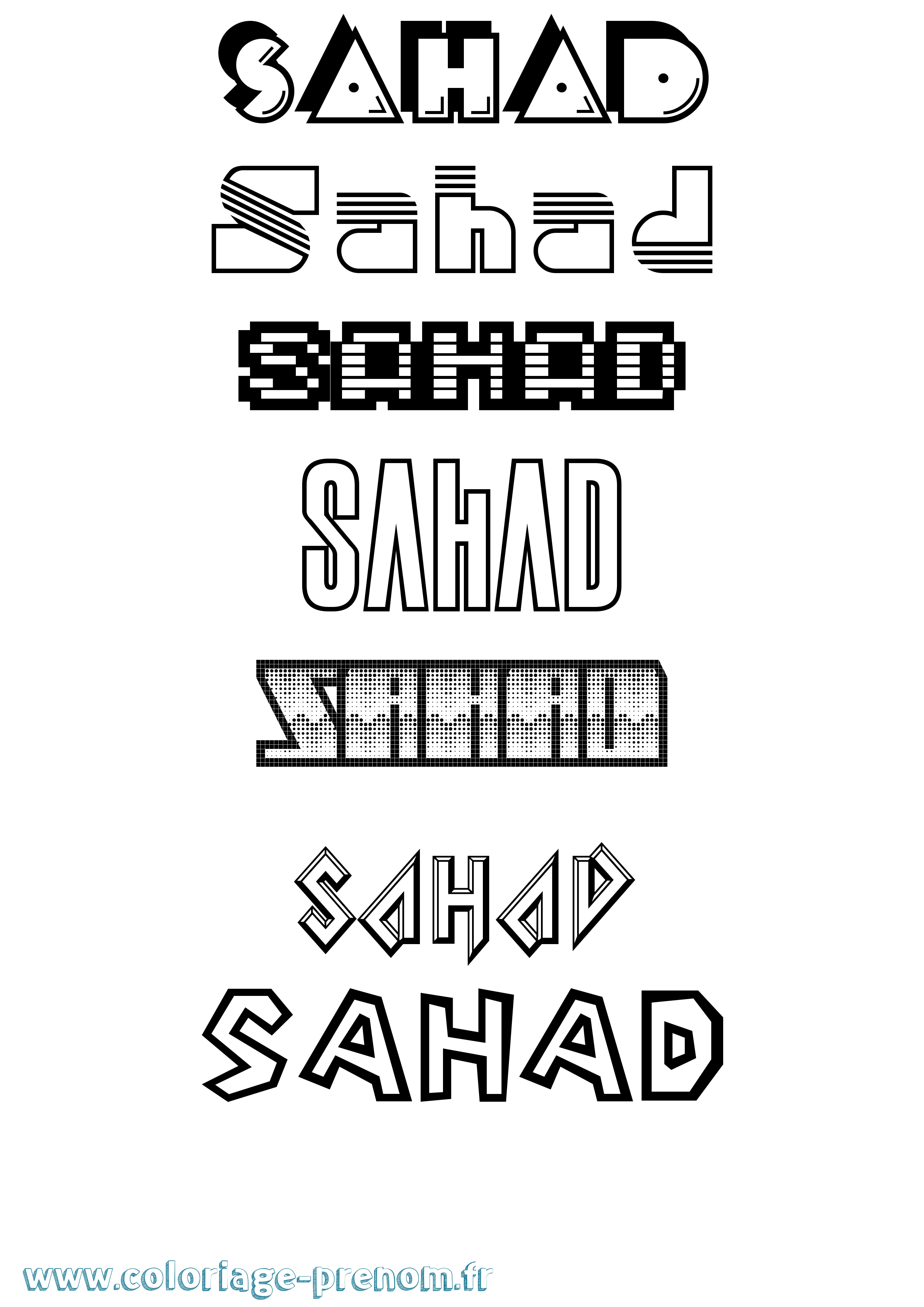 Coloriage Sahad Jeux Vidéos Coloriage prénom Sahad Jeux Vidéos