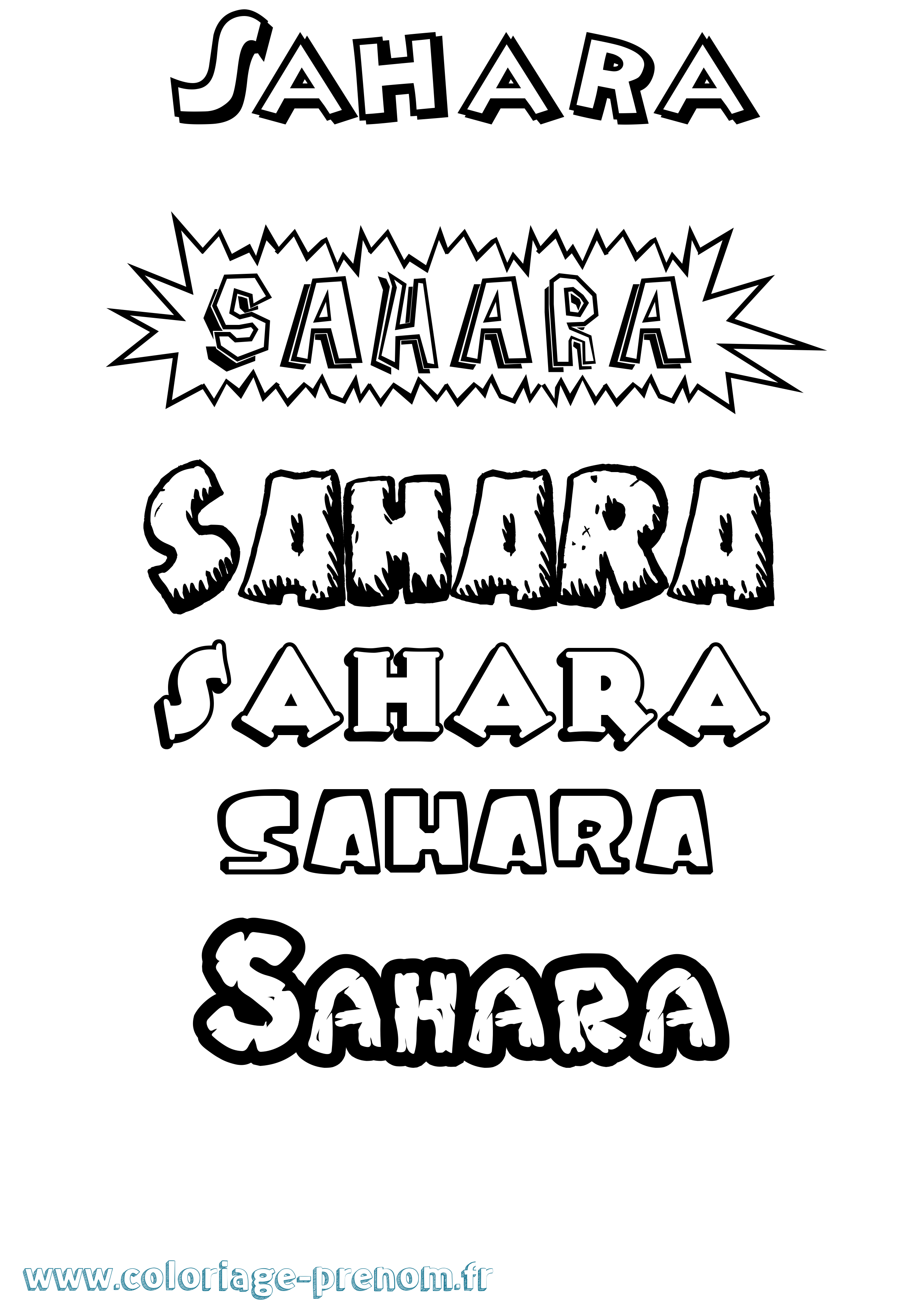 Coloriage Sahara Dessin Animé Coloriage prénom Sahara Dessin Animé