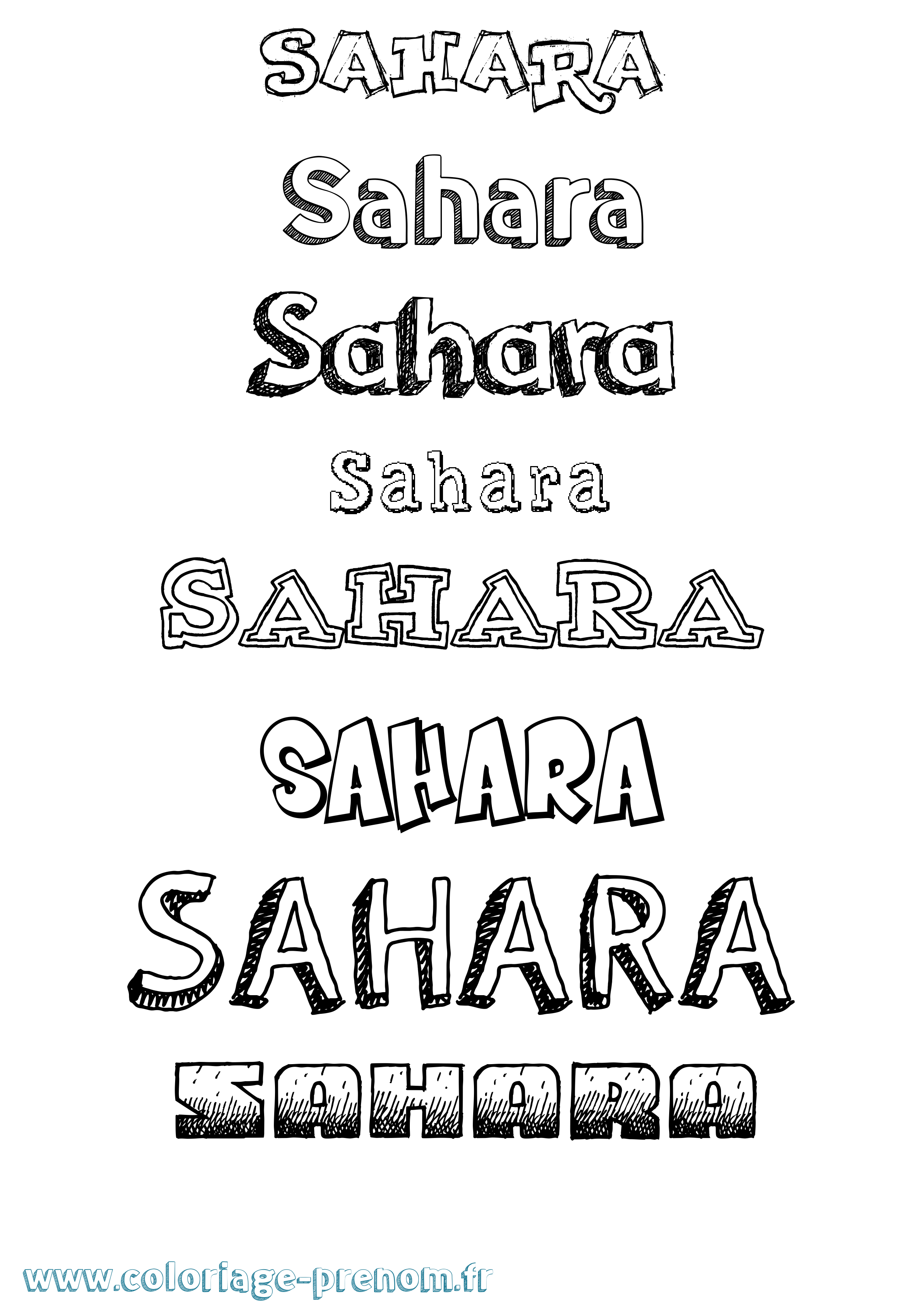 Coloriage Sahara Dessiné Coloriage prénom Sahara Dessiné
