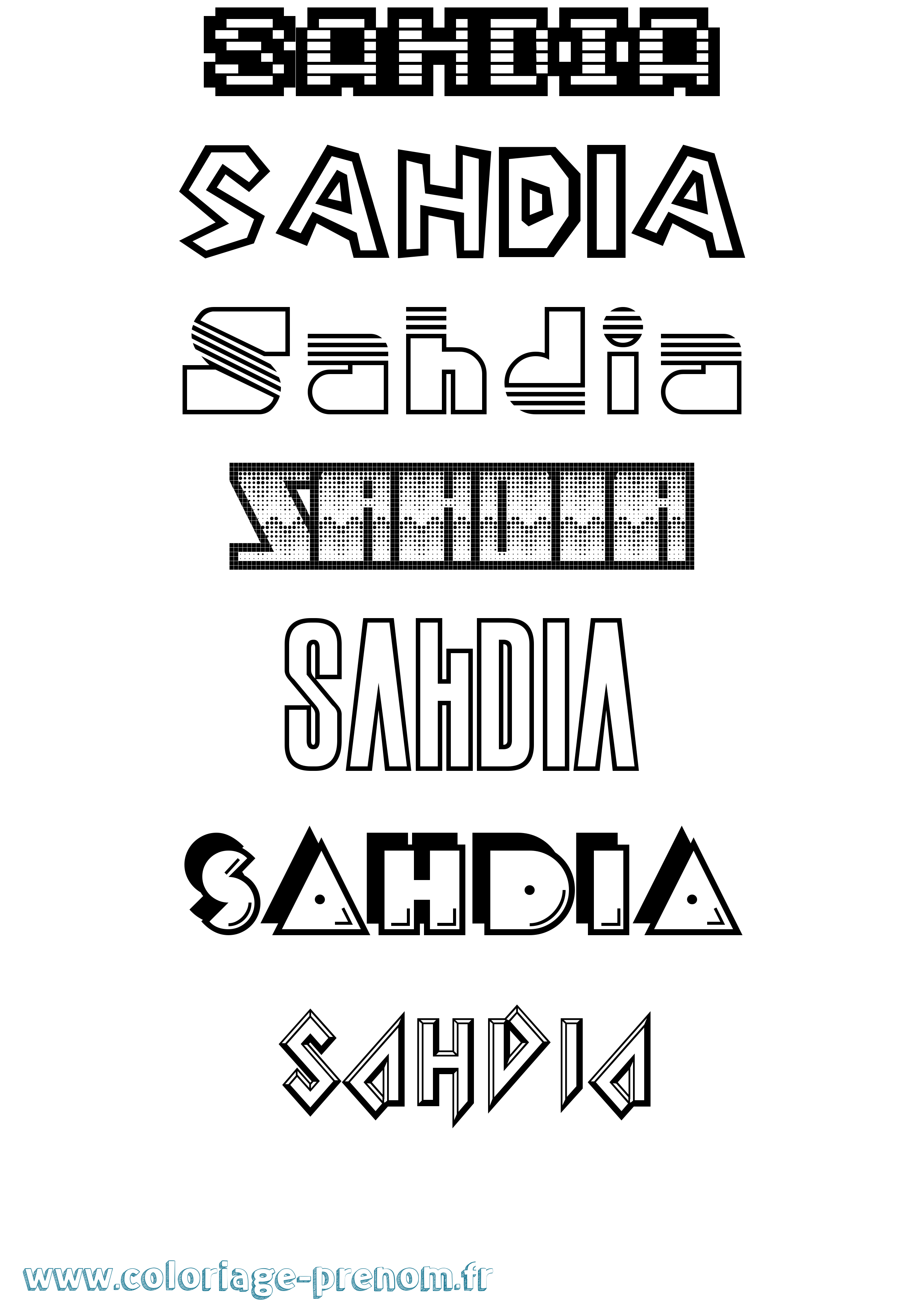 Coloriage Sahdia Jeux Vidéos Coloriage prénom Sahdia Jeux Vidéos