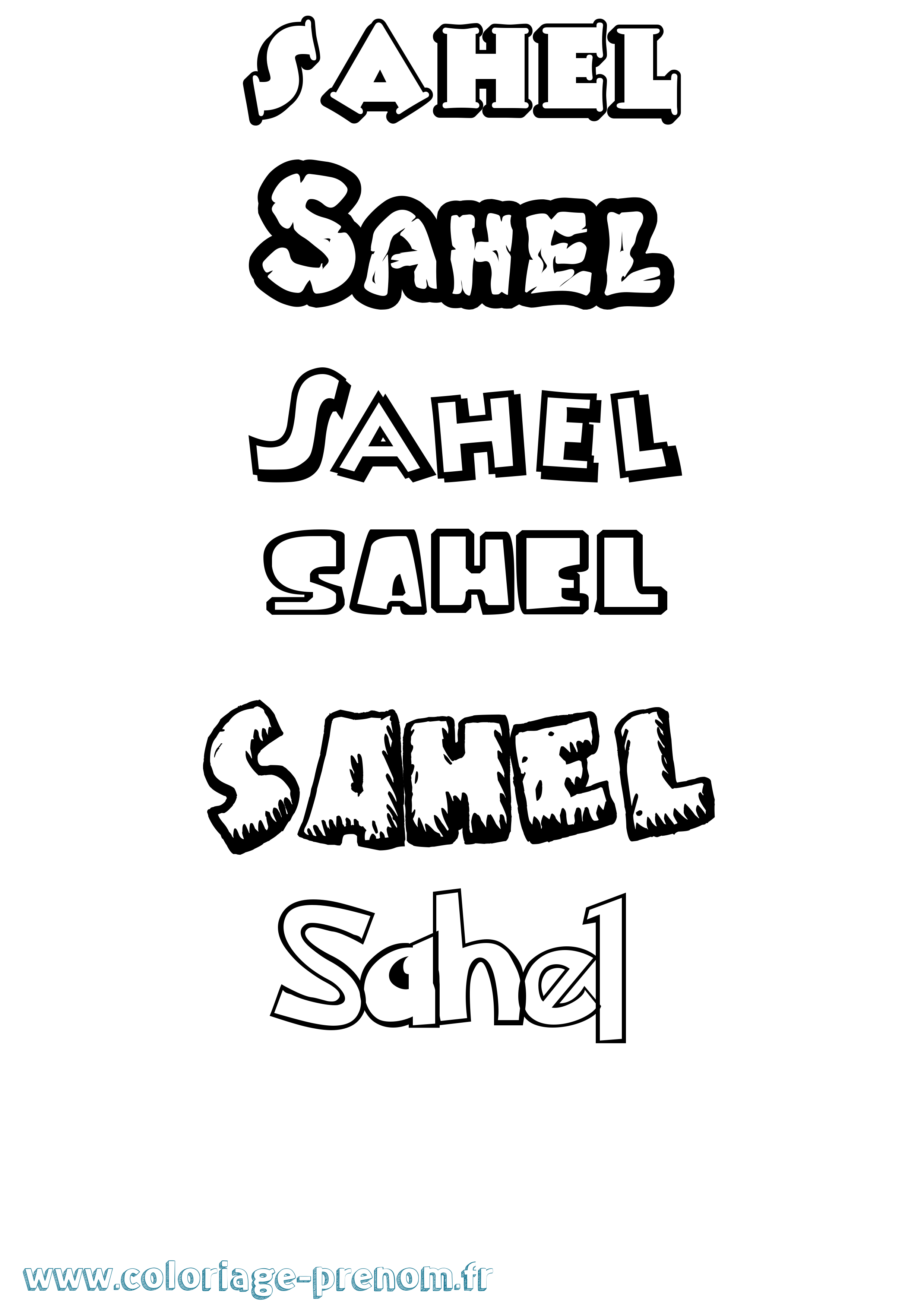 Coloriage Sahel Dessin Animé Coloriage prénom Sahel Dessin Animé